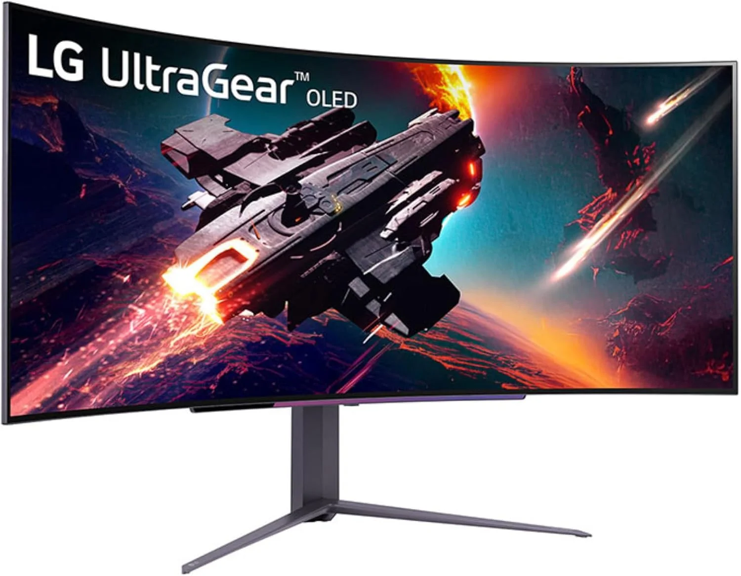 مانیتور گیمینگ خمیده اولد 45 اینچی ال‌جی مدل 45GS96QB-B | انحنای 800R، DisplayHDR True Black 400، نرخ تازه‌سازی 240 هرتز، زمان پاسخ‌گویی 0.03 میلی‌ثانیه (GtG)، USB Type-C™، DepthSound