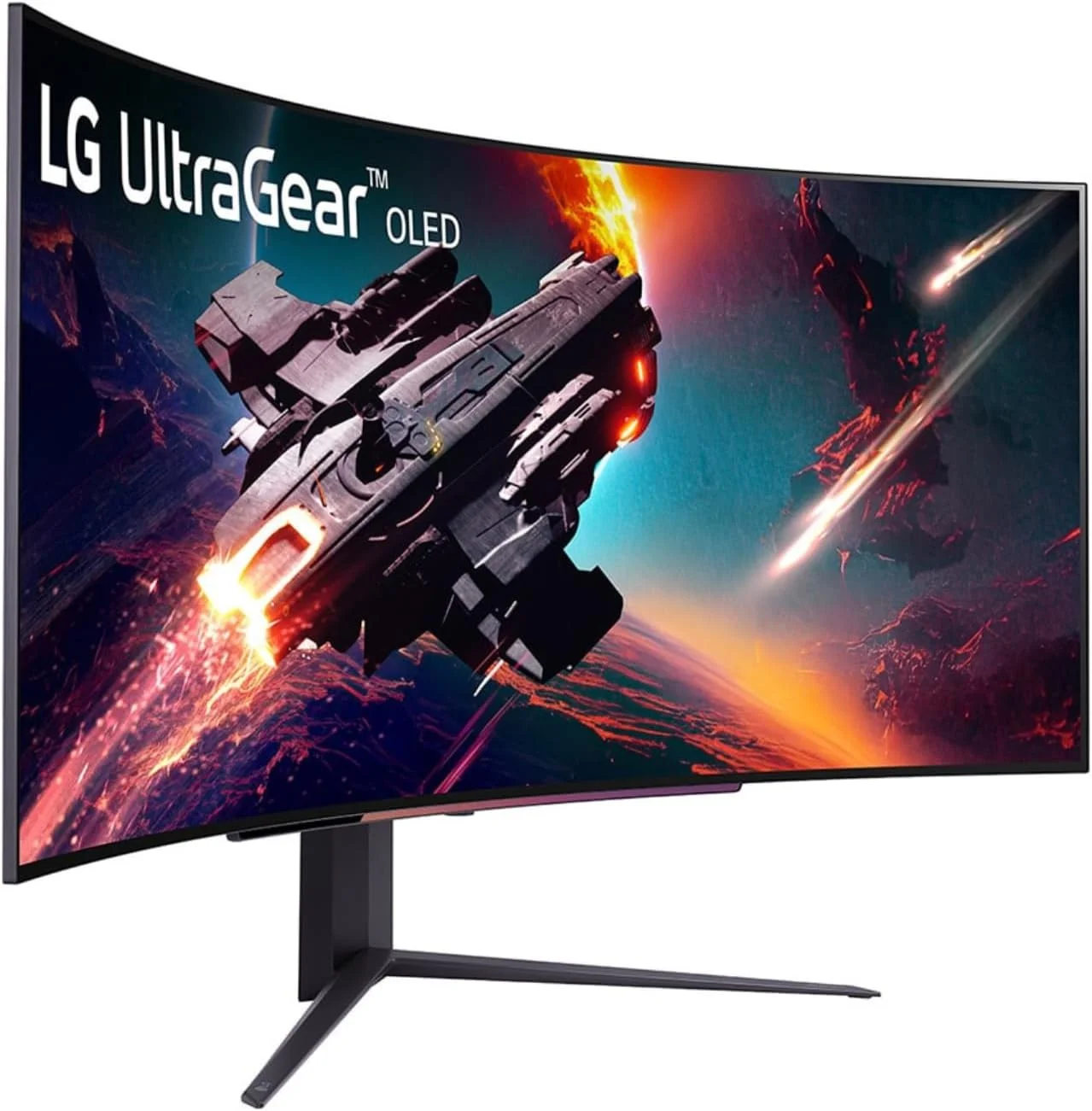 مانیتور گیمینگ خمیده اولد 45 اینچی ال‌جی مدل 45GS96QB-B | انحنای 800R، DisplayHDR True Black 400، نرخ تازه‌سازی 240 هرتز، زمان پاسخ‌گویی 0.03 میلی‌ثانیه (GtG)، USB Type-C™، DepthSound