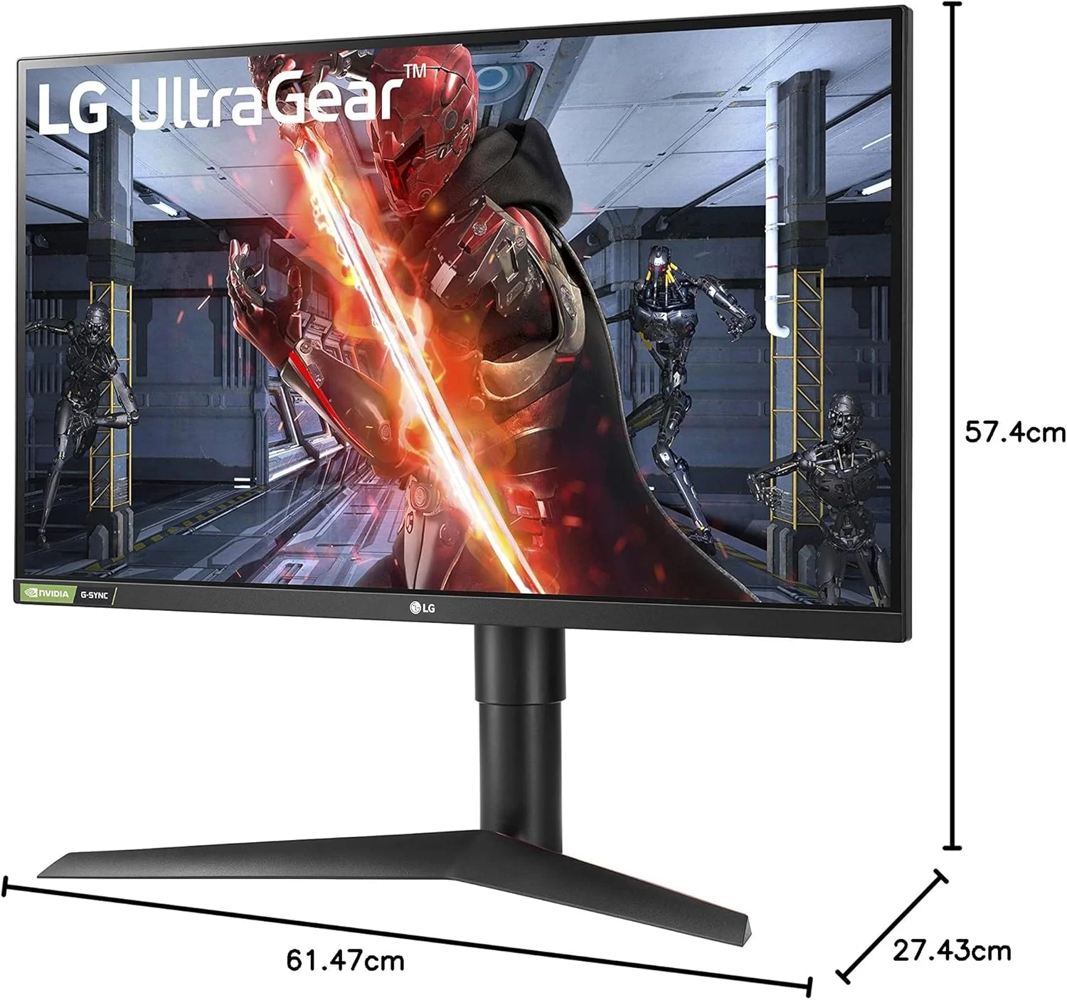مانیتور گیمینگ 27 اینچی LG UltraGear QHD مدل 27GL83A-B - IPS 1ms (GtG)، سازگار با HDR 10، NVIDIA G-SYNC و AMD FreeSync، 144 هرتز، مشکی