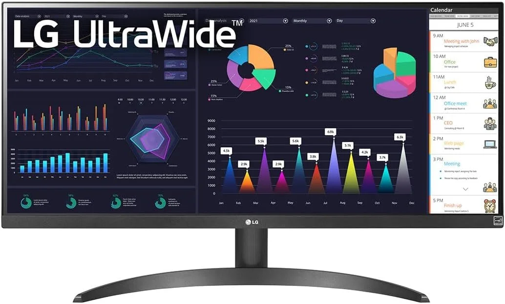 مانیتور کامپیوتر ال جی 29WQ500، 73.7 سانتی متر (29 اینچ)، 2560 x 1080 پیکسل، Full HD، LED، مشکی