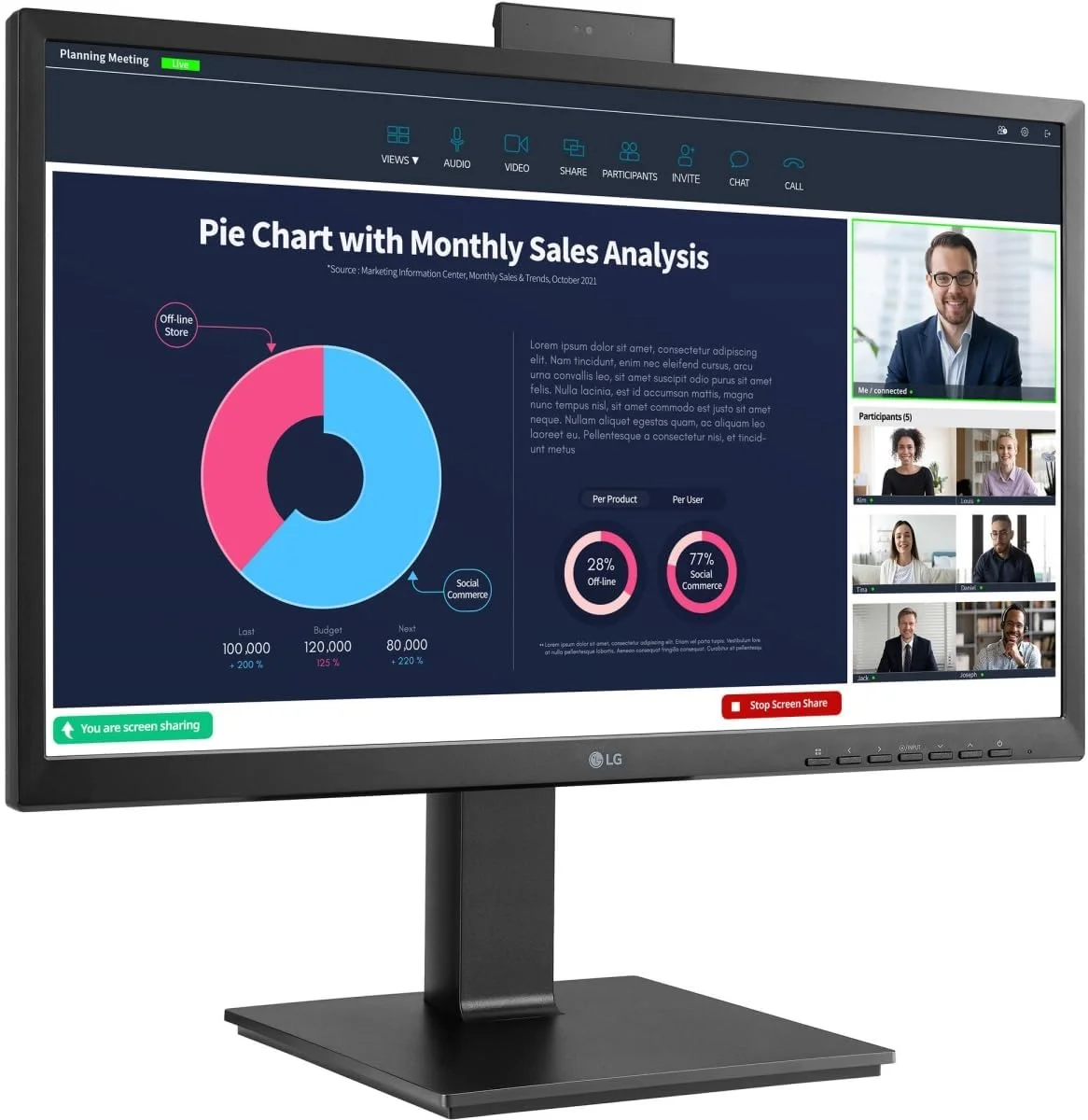 مانیتور 24 اینچی ال جی مدل 24BP750C-B، رزولوشن 1920X1080، پنل IPS، دارای پورت HDMI، Display Port، USB 3.0 و USB-C، رنگ مشکی