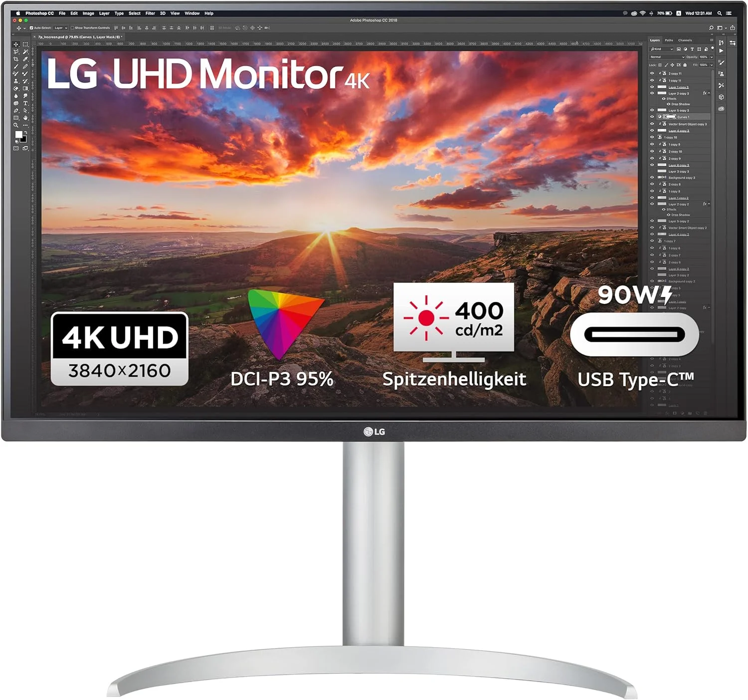 مانیتور 27 اینچی 4K UHD ال جی مدل 27UP85NP-W، رزولوشن 3840x2160، نسبت تصویر 16:9، VESA DisplayHDR™ 400، AMD FreeSync™، پنل IPS با پوشش رنگی DCI-P3 95%، زمان پاسخگویی 5ms GtG - سفید و مشکی
