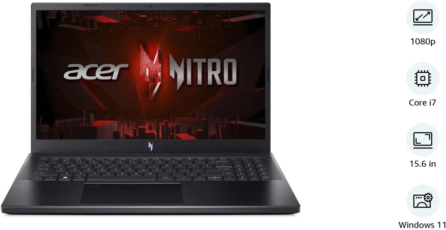 لپ تاپ گیمینگ ایسر Nitro V 15، صفحه نمایش 15.6 اینچی FHD IPS 144 هرتز، پردازنده Intel Core i7-13620H، رم 16 گیگابایتی، SSD 512 گیگابایتی، گرافیک NVidia GeForce RTX 4050 6GB، کیبورد انگلیسی با نور پس زمینه، ویندوز 11، مشکی لپ تاپ گیمینگ ایسر Nitro V 15، صفحه نمایش 15.6 اینچی FHD IPS 144 هرتز، پردازنده Intel Core i7-13620H، رم 16 گیگابایتی، SSD 512 گیگابایتی، گرافیک NVidia GeForce RTX 4050 6GB، کیبورد انگلیسی با نور پس زمینه، ویندوز 11، مشکی