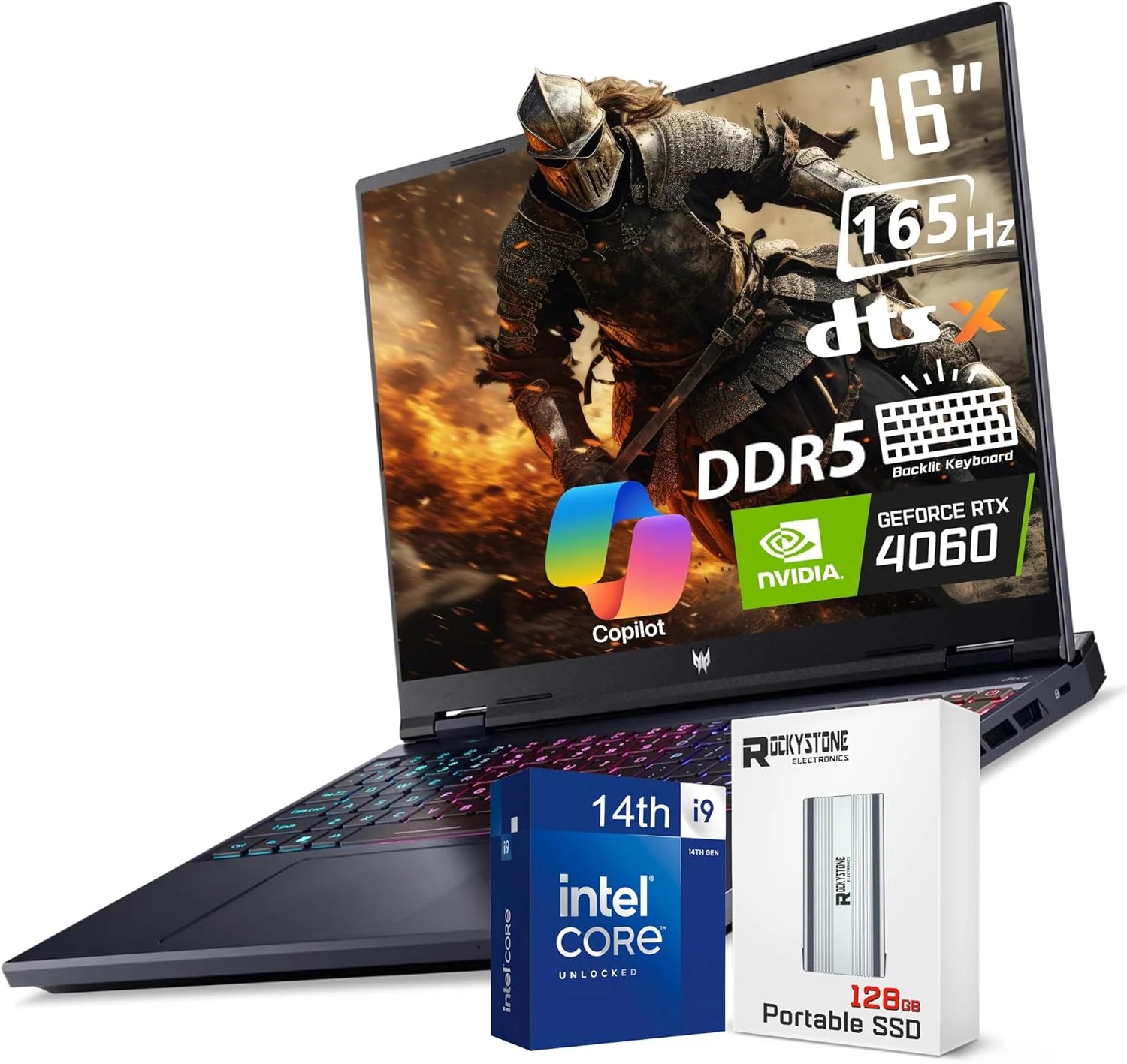 لپ تاپ گیمینگ ایسر Predator Helios Neo 16، نمایشگر 16 اینچی 165 هرتز 1920x1200، پردازنده Core i9-14900HX، کارت گرافیک GeForce RTX 4060، کیبورد با نور پس زمینه RGB، لپ تاپ هوش مصنوعی Copilot، ویندوز 11 پرو، مشکی (64 گیگابایت رم DDR5 | 4 ترابایت SSD)