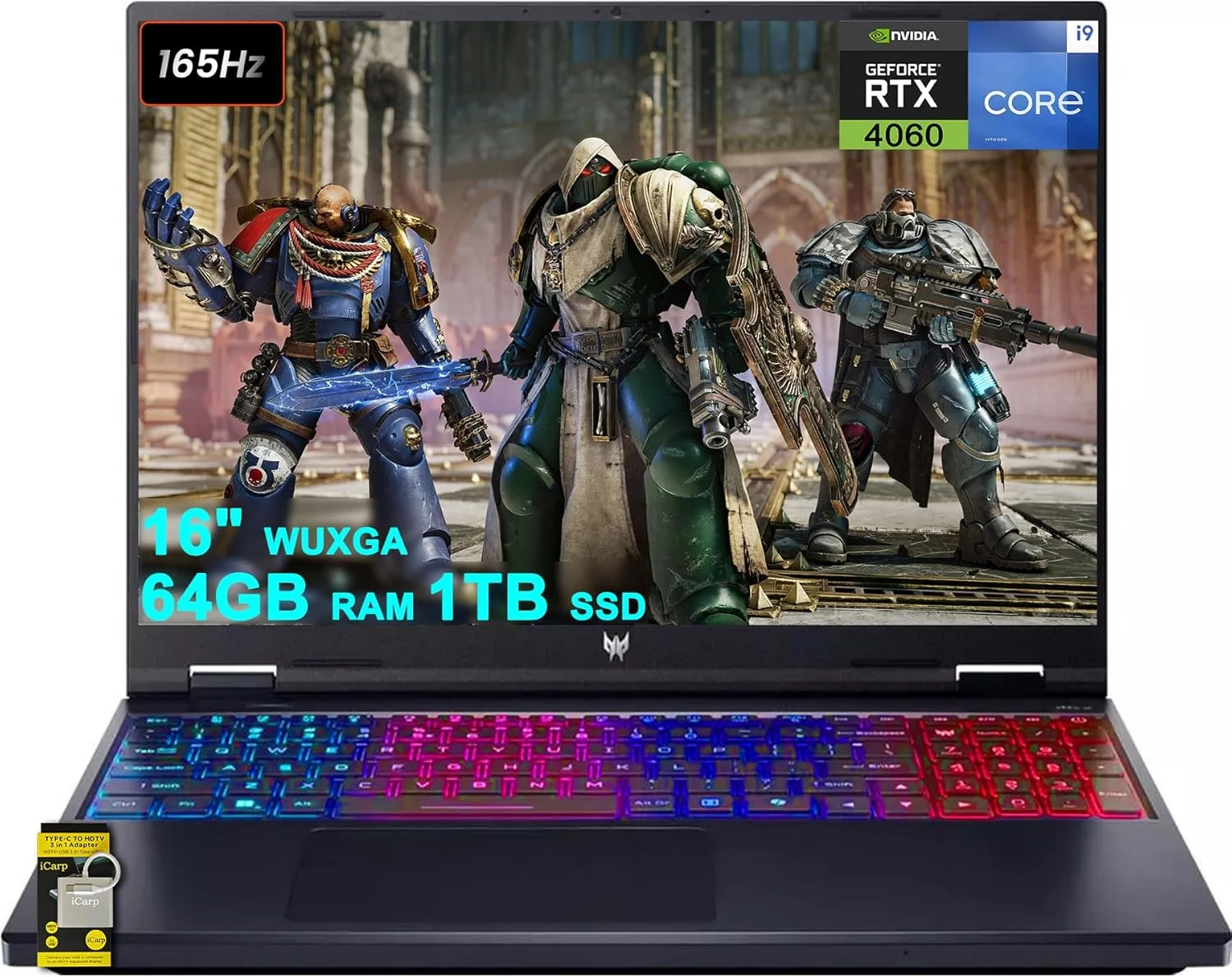 لپ تاپ گیمینگ ایسر Predator Helios Neo 16، صفحه نمایش 16 اینچی WUXGA IPS 165Hz (100% sRGB)، پردازنده 24 هسته ای Intel i9-14900HX، رم 64 گیگابایتی، حافظه SSD 1 ترابایتی، کارت گرافیک GeForce RTX 4060 8GB، نور پس زمینه RGB، Killer AX1675i، ویندوز 11 به همراه لوازم جانبی ICP