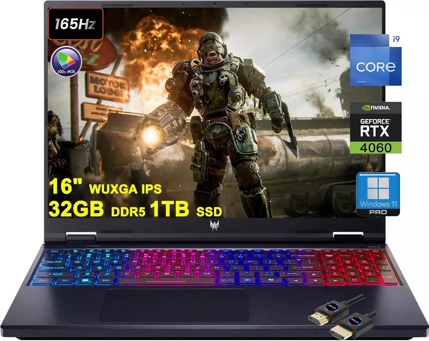 لپ تاپ گیمینگ Acer Predator Helios Neo 16 | نمایشگر 16 اینچی WUXGA IPS 165Hz (100% sRGB) | پردازنده 24 هسته ای Intel i9-14900HX | رم 32 گیگابایتی DDR5 حافظه 1 ترابایتی SSD | کارت گرافیک GeForce RTX 4060 8GB | نور پس زمینه RGB Killer AX1675i Win11Pro به همراه لوازم جانبی DLCA