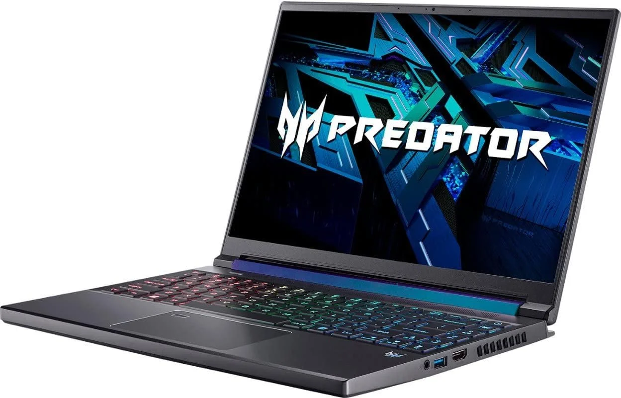 لپ تاپ گیمینگ ایسر Predator Triton 300 SE با صفحه نمایش 14 اینچی WUXGA 165 هرتز، 512 گیگابایت SSD، پردازنده i7-12700H (رم 16 گیگابایت، GeForce RTX 3060، کیبورد با نور پس زمینه، ویندوز 11 هوم، خاکستری تیتانیومی) مدل PT314-52s-747P، 2022 لپ تاپ گیمینگ ایسر Predator Triton 300 SE با صفحه نمایش 14 اینچی WUXGA 165 هرتز، 512 گیگابایت SSD، پردازنده i7-12700H (رم 16 گیگابایت، GeForce RTX 3060، کیبورد با نور پس زمینه، ویندوز 11 هوم، خاکستری تیتانیومی) مدل PT314-52s-747P، 2022