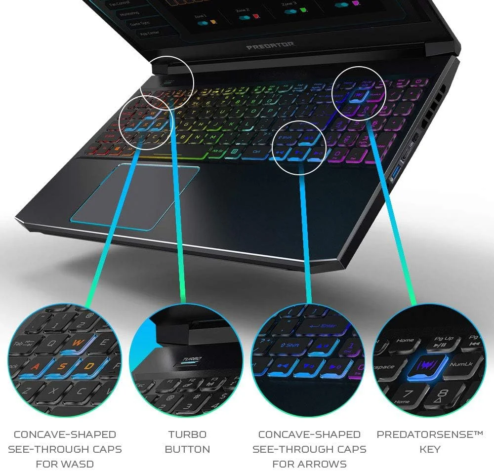 لپ تاپ گیمینگ ایسر Predator Helios 300، پردازنده Intel i7-10750H، کارت گرافیک NVIDIA GeForce RTX 2060 6GB، صفحه نمایش 15.6 اینچی Full HD 144Hz 3ms IPS، رم 16GB DDR4، حافظه SSD 512GB NVMe، Wi-Fi 6، کیبورد RGB، PH315-53-72XD (ارتقا یافته) لپ تاپ گیمینگ ایسر Predator Helios 300، پردازنده Intel i7-10750H، کارت گرافیک NVIDIA GeForce RTX 2060 6GB، صفحه نمایش 15.6 اینچی Full HD 144Hz 3ms IPS، رم 16GB DDR4، حافظه SSD 512GB NVMe، Wi-Fi 6، کیبورد RGB، PH315-53-72XD (ارتقا یافته)