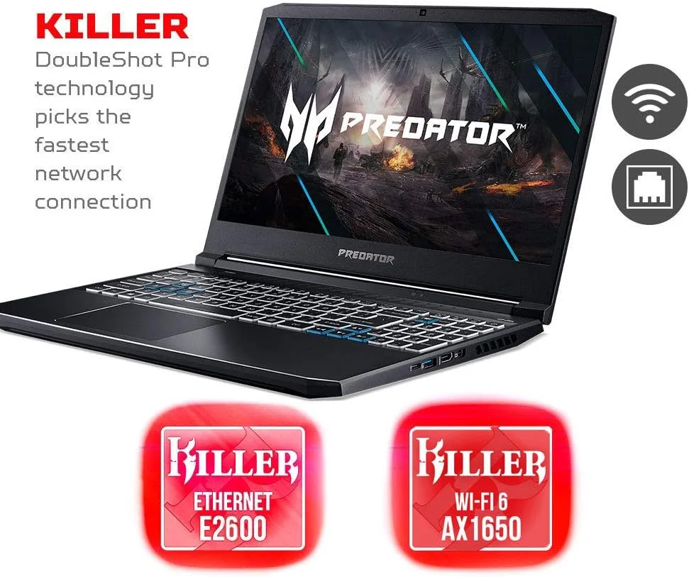 لپ تاپ گیمینگ ایسر Predator Helios 300، پردازنده Intel i7-10750H، کارت گرافیک NVIDIA GeForce RTX 2060 6GB، صفحه نمایش 15.6 اینچی Full HD 144Hz 3ms IPS، رم 16GB DDR4، حافظه SSD 512GB NVMe، Wi-Fi 6، کیبورد RGB، PH315-53-72XD (ارتقا یافته) لپ تاپ گیمینگ ایسر Predator Helios 300، پردازنده Intel i7-10750H، کارت گرافیک NVIDIA GeForce RTX 2060 6GB، صفحه نمایش 15.6 اینچی Full HD 144Hz 3ms IPS، رم 16GB DDR4، حافظه SSD 512GB NVMe، Wi-Fi 6، کیبورد RGB، PH315-53-72XD (ارتقا یافته)