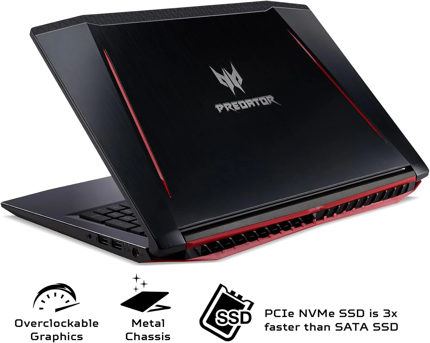 لپ تاپ گیمینگ Acer Predator Helios 300 PH315-51-78NP، صفحه نمایش 15.6 اینچی FHD IPS، پردازنده 6 هسته ای Intel i7-8750H، رم 16 گیگابایتی DDR4، حافظه SSD 256 گیگابایتی، کارت گرافیک GeForce GTX 1060 6GB، ویندوز 10، صفحه کلید انگلیسی، مشکی لپ تاپ گیمینگ Acer Predator Helios 300 PH315-51-78NP، صفحه نمایش 15.6 اینچی FHD IPS، پردازنده 6 هسته ای Intel i7-8750H، رم 16 گیگابایتی DDR4، حافظه SSD 256 گیگابایتی، کارت گرافیک GeForce GTX 1060 6GB، ویندوز 10، صفحه کلید انگلیسی، مشکی