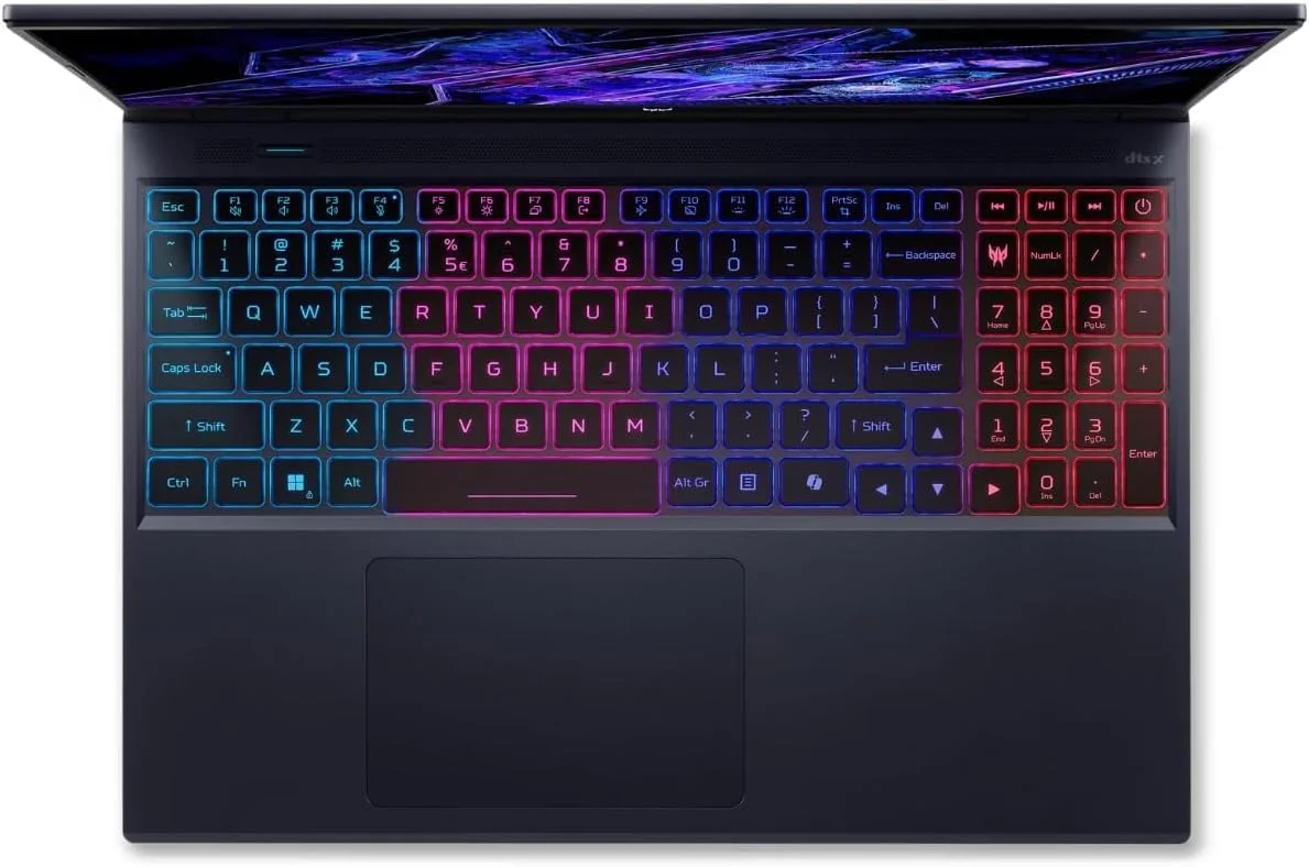 لپ تاپ گیمینگ Acer Predator Helios Neo 16، نسل 14 اینتل 24 هسته ای i9-14900HX، رم 16 گیگابایت، SSD 1 ترابایت، کارت گرافیک 8 گیگابایت NVIDIA GeForce RTX 4060، صفحه نمایش 16 اینچ WQXGA 165 هرتز، ویندوز 11 پرو، مشکی