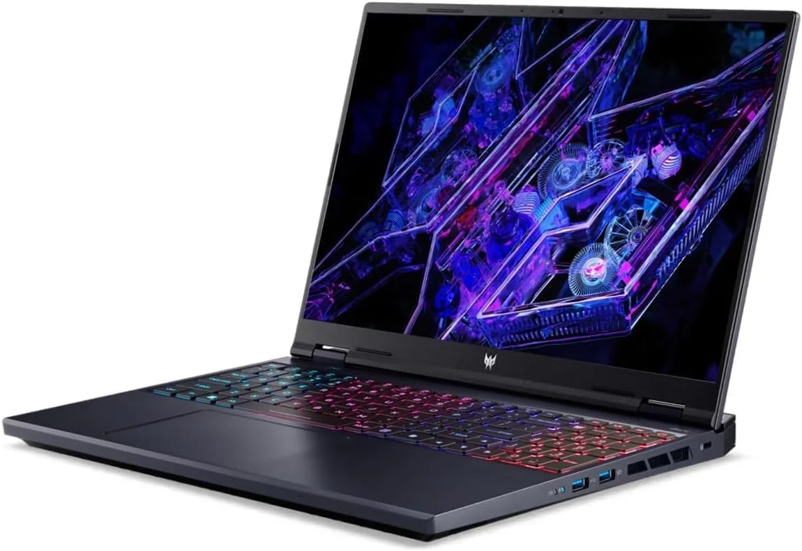 لپ تاپ گیمینگ Acer Predator Helios Neo 16، نسل 14 اینتل 24 هسته ای i9-14900HX، رم 16 گیگابایت، SSD 1 ترابایت، کارت گرافیک 8 گیگابایت NVIDIA GeForce RTX 4060، صفحه نمایش 16 اینچ WQXGA 165 هرتز، ویندوز 11 پرو، مشکی