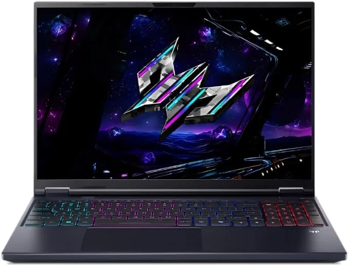 لپ تاپ گیمینگ ایسر Predator Helios Neo 16 AI با پردازنده Intel Ultra 9-275HX (24 هسته ای، 13 TOPS AI)، رم 16 گیگابایت DDR5، حافظه SSD 1 ترابایت، کارت گرافیک 8 گیگابایت GDDR7 NVIDIA GeForce RTX™ 5070، صفحه نمایش 16 اینچ 180 هرتز - ویندوز 11 پرو، مشکی (1 سال گارانتی ایسر)
