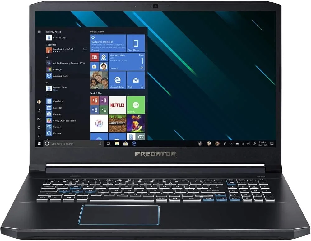 لپ تاپ گیمینگ ایسر Predator Helios 300، صفحه نمایش 17.3 اینچی Full HD IPS، پردازنده Intel i7-9750H، کارت گرافیک GTX 1660 Ti 6GB، رم 8GB DDR4، حافظه SSD 512GB PCIe NVMe، کیبورد با نور پس زمینه RGB، PH317-53-77HB