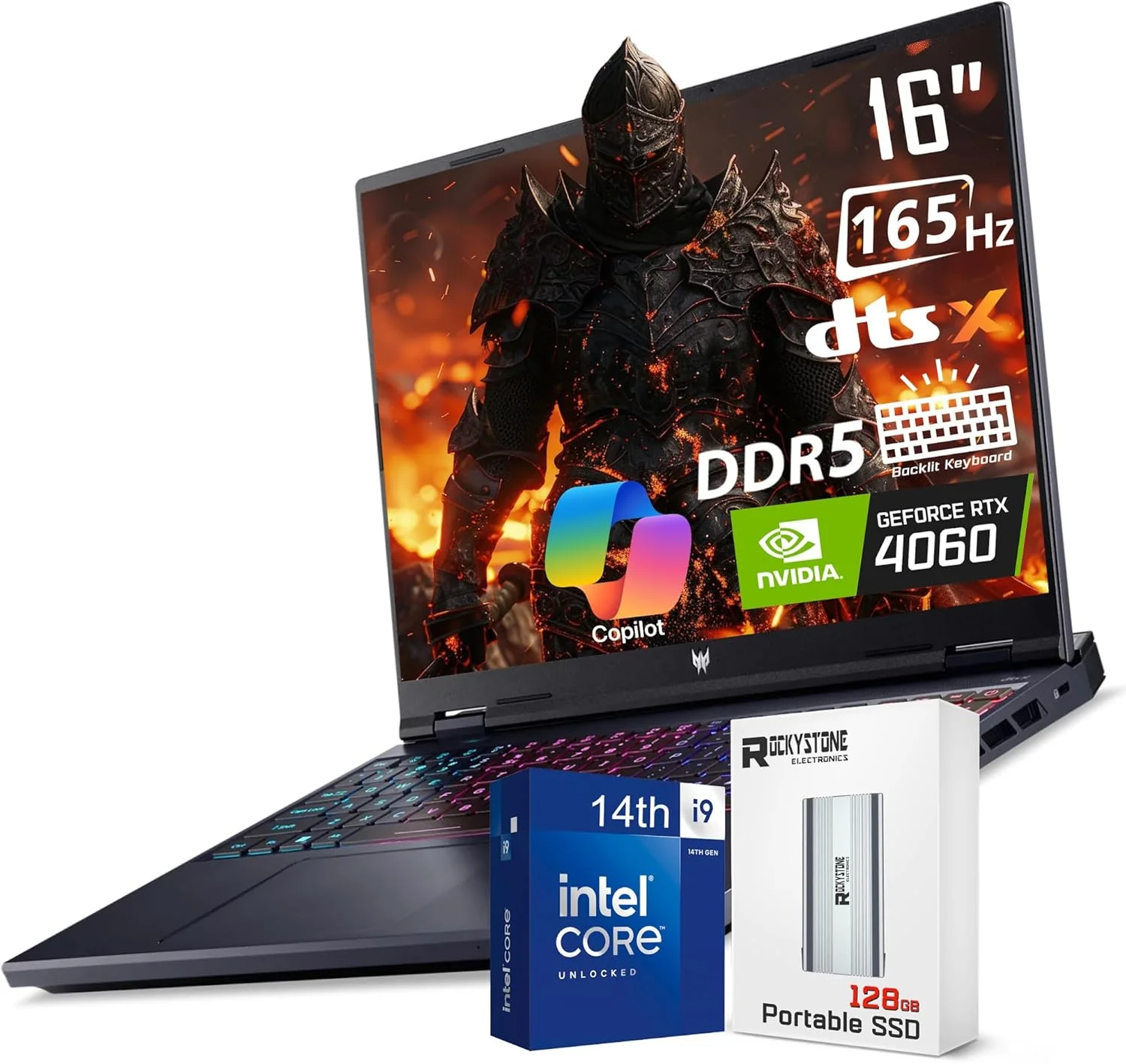 لپ تاپ گیمینگ Acer Predator Helios Neo 16، نمایشگر 16 اینچی 165 هرتز WUXGA، پردازنده Core i9-14900HX (تا 5.80 گیگاهرتز)، کارت گرافیک GeForce RTX 4060، کیبورد با نور پس زمینه RGB، لپ تاپ هوش مصنوعی Copilot، ویندوز 11 هوم، مشکی (16 گیگابایت رم DDR5 | 1 ترابایت SSD)