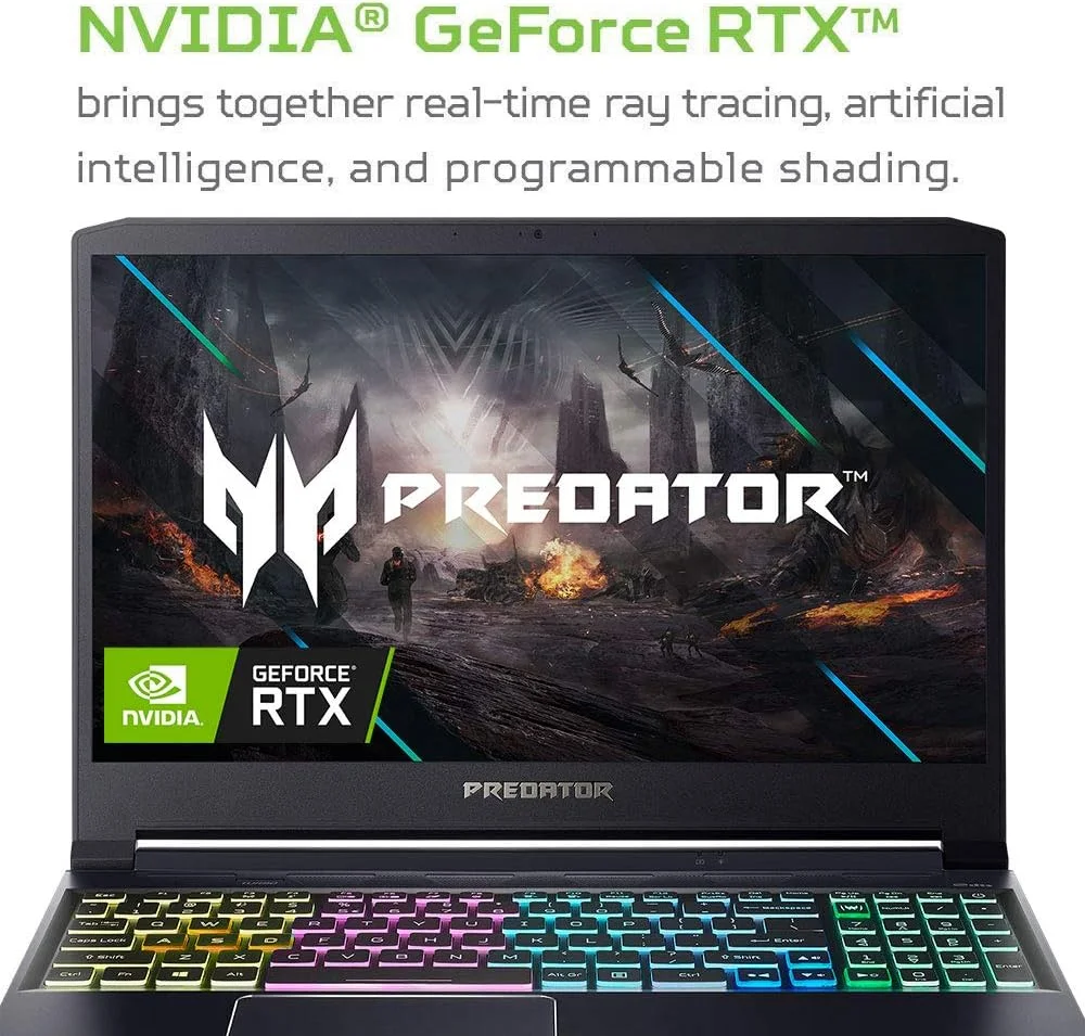 لپ تاپ گیمینگ Acer Predator Triton 300، پردازنده Intel i7-10750H، کارت گرافیک NVIDIA GeForce RTX 2060، صفحه نمایش 15.6 اینچی Full HD IPS 144Hz 3ms، رم 16 گیگابایتی Dual-Channel DDR4، حافظه SSD NVMe 1 ترابایتی، WiFi 6، کیبورد با نور پس زمینه RGB، PT315-52-78W1 لپ تاپ گیمینگ Acer Predator Triton 300، پردازنده Intel i7-10750H، کارت گرافیک NVIDIA GeForce RTX 2060، صفحه نمایش 15.6 اینچی Full HD IPS 144Hz 3ms، رم 16 گیگابایتی Dual-Channel DDR4، حافظه SSD NVMe 1 ترابایتی، WiFi 6، کیبورد با نور پس زمینه RGB، PT315-52-78W1