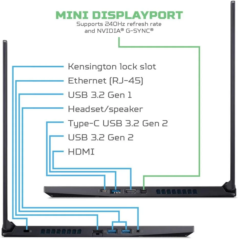 لپ تاپ گیمینگ Acer Predator Triton 300، پردازنده Intel i7-10750H، کارت گرافیک NVIDIA GeForce RTX 2060، صفحه نمایش 15.6 اینچی Full HD IPS 144Hz 3ms، رم 16 گیگابایتی Dual-Channel DDR4، حافظه SSD NVMe 1 ترابایتی، WiFi 6، کیبورد با نور پس زمینه RGB، PT315-52-78W1 لپ تاپ گیمینگ Acer Predator Triton 300، پردازنده Intel i7-10750H، کارت گرافیک NVIDIA GeForce RTX 2060، صفحه نمایش 15.6 اینچی Full HD IPS 144Hz 3ms، رم 16 گیگابایتی Dual-Channel DDR4، حافظه SSD NVMe 1 ترابایتی، WiFi 6، کیبورد با نور پس زمینه RGB، PT315-52-78W1