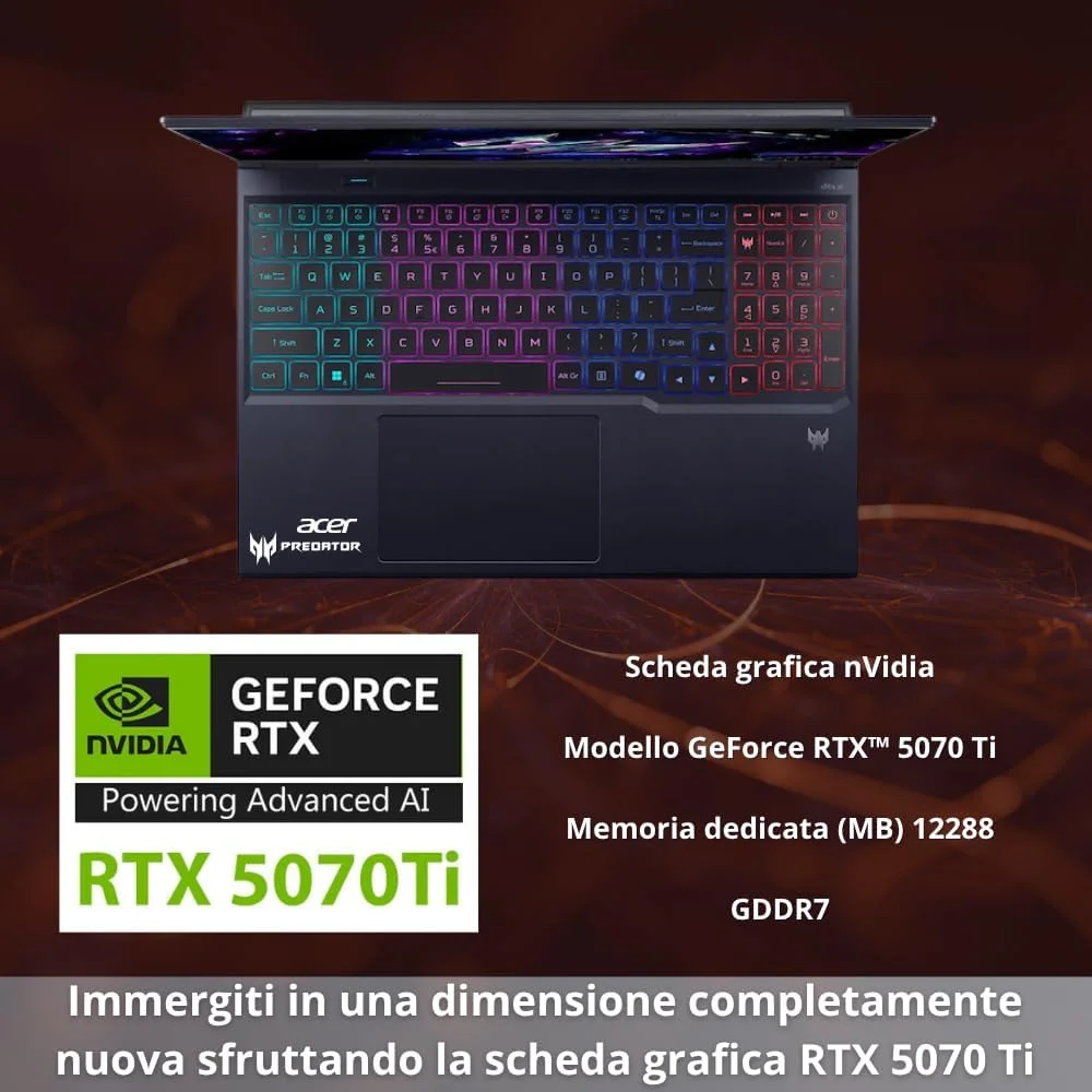 لپ تاپ گیمینگ ایسر Predator Helios Neo 16 AI Pc، نوت بوک گیمینگ Ultra 9 275HX، رم 32 گیگابایت DDR5، SSD 1 ترابایت PCIe، نمایشگر 16 اینچ WQXGA 240 هرتز، کارت گرافیک nVIDIA GeForce RTX 5070 Ti 12GB GDDR7، کیبورد گیمینگ RGB، ویندوز 11 لپ تاپ گیمینگ ایسر Predator Helios Neo 16 AI Pc، نوت بوک گیمینگ Ultra 9 275HX، رم 32 گیگابایت DDR5، SSD 1 ترابایت PCIe، نمایشگر 16 اینچ WQXGA 240 هرتز، کارت گرافیک nVIDIA GeForce RTX 5070 Ti 12GB GDDR7، کیبورد گیمینگ RGB، ویندوز 11
