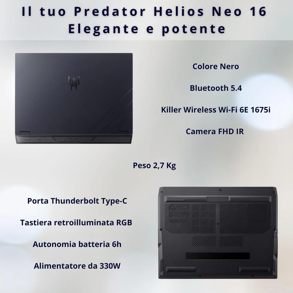 لپ تاپ گیمینگ ایسر Predator Helios Neo 16 AI Pc، نوت بوک گیمینگ Ultra 9 275HX، رم 32 گیگابایت DDR5، SSD 1 ترابایت PCIe، نمایشگر 16 اینچ WQXGA 240 هرتز، کارت گرافیک nVIDIA GeForce RTX 5070 Ti 12GB GDDR7، کیبورد گیمینگ RGB، ویندوز 11 لپ تاپ گیمینگ ایسر Predator Helios Neo 16 AI Pc، نوت بوک گیمینگ Ultra 9 275HX، رم 32 گیگابایت DDR5، SSD 1 ترابایت PCIe، نمایشگر 16 اینچ WQXGA 240 هرتز، کارت گرافیک nVIDIA GeForce RTX 5070 Ti 12GB GDDR7، کیبورد گیمینگ RGB، ویندوز 11