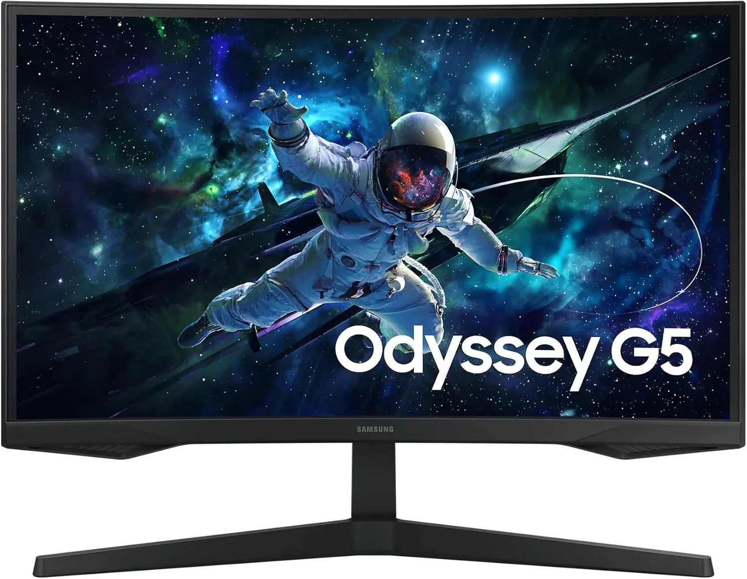 مانیتور گیمینگ خمیده 27 اینچی سامسونگ Odyssey G5 G55C QHD، نرخ تازه سازی 165 هرتز و زمان پاسخگویی 1 میلی ثانیه (MPRT)، صفحه نمایش خمیده 1000R، AMD FreeSync، نسخه خاورمیانه (عرضه جدید) - LS27CG552EMXUE
