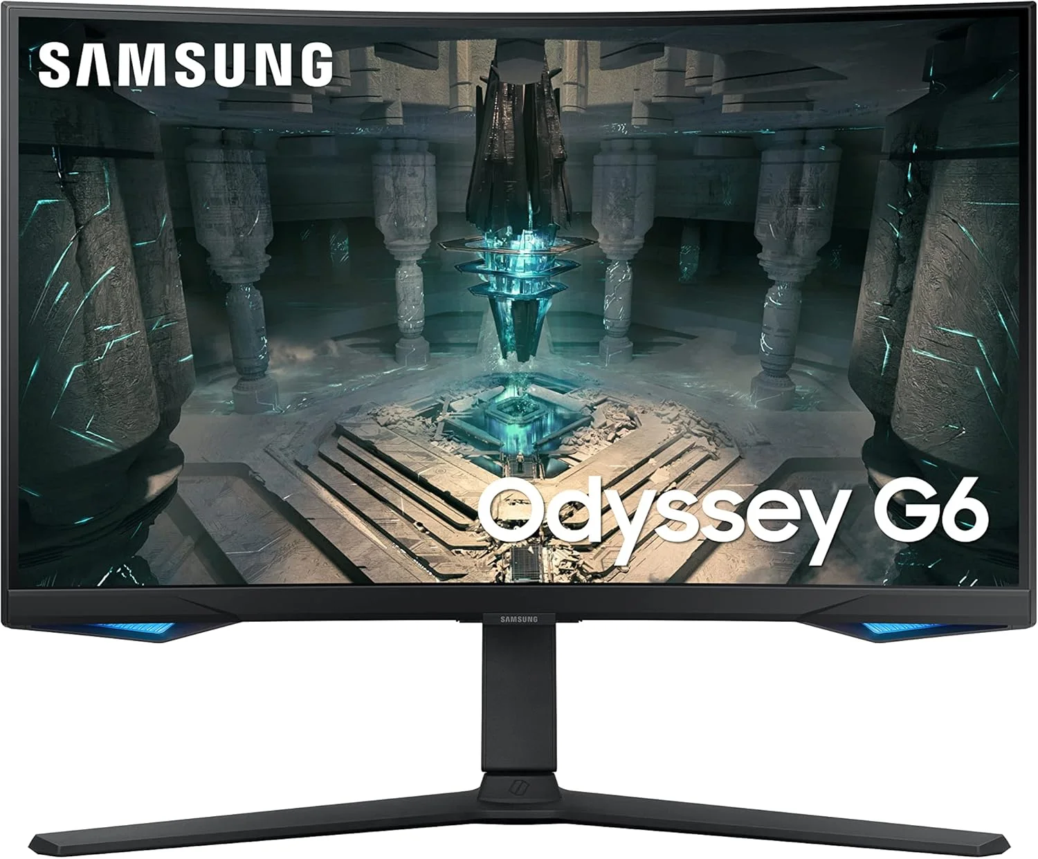 مانیتور گیمینگ خمیده هوشمند سامسونگ Odyssey G6 LS32BG650EUXXU سایز 32 اینچ با بلندگو - QHD 2560x1440، 240 هرتز، 1 میلی‌ثانیه، بلندگوها، HDMI 2.1، پلتفرم هوشمند کامل، Freesync Premium Pro، تنظیم ارتفاع