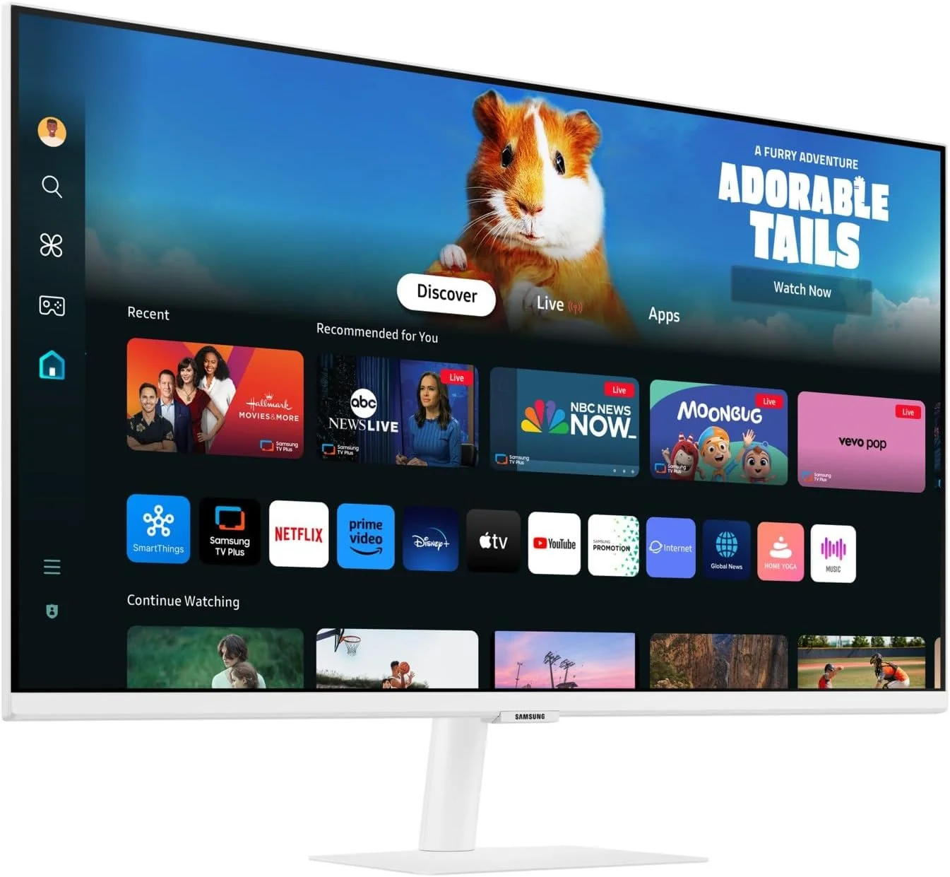 مانیتور هوشمند 27 اینچی سامسونگ M5 2024، وای فای، بلوتوث، اسپیکر، FHD (1,920 x 1,080) سفید | LS27DM501EMXUE
