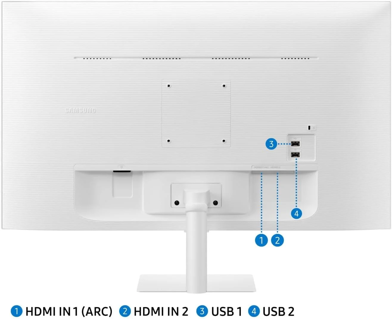 مانیتور هوشمند 27 اینچی سامسونگ M5 2024، وای فای، بلوتوث، اسپیکر، FHD (1,920 x 1,080) سفید | LS27DM501EMXUE