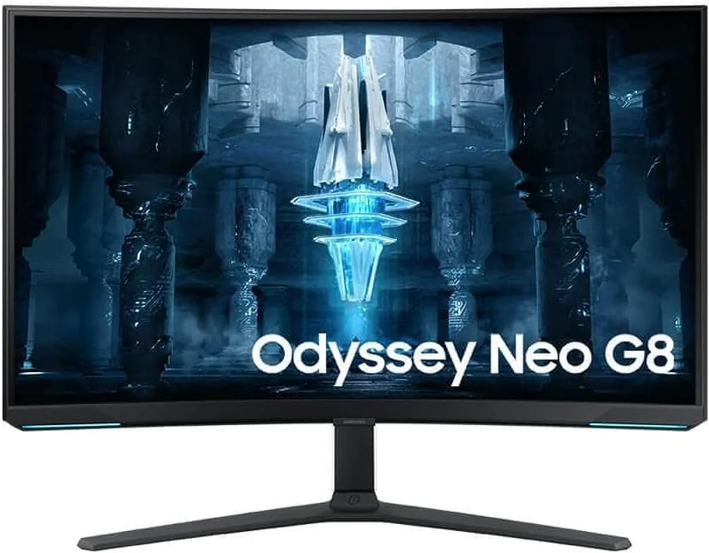 مانیتور گیمینگ خمیده 32 اینچی سامسونگ Odyssey Neo G8 BG850 با رزولوشن 4K، نرخ تازه‌سازی 240 هرتز، زمان پاسخگویی 1 میلی‌ثانیه، AMD FreeSync Premium Pro و Quantum HDR 2000 - LS32BG850NMXUE، مشکی