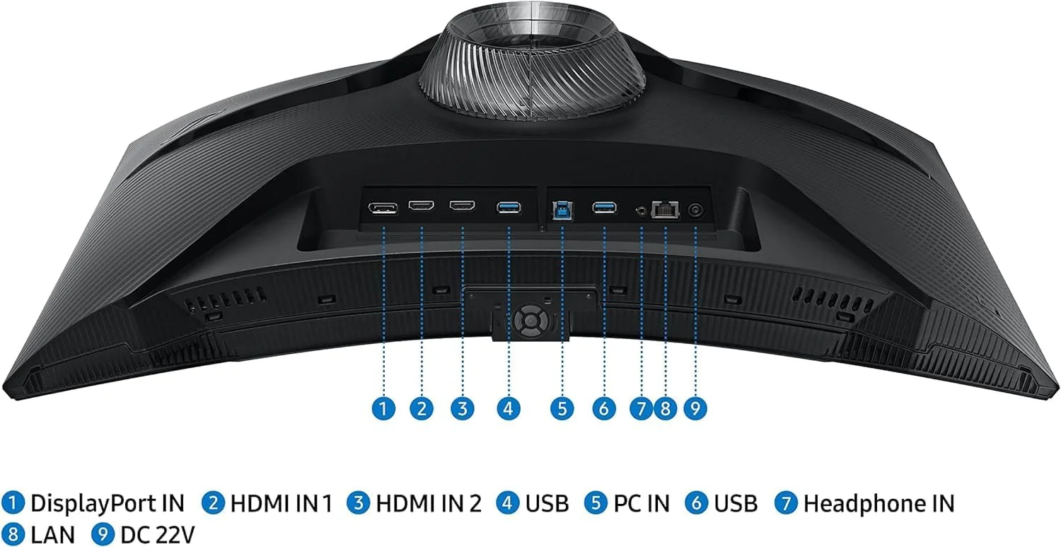 مانیتور گیمینگ هوشمند خمیده 32 اینچی سامسونگ Odyssey G6 با کیفیت QHD، نرخ تازهسازی 240 هرتز، زمان پاسخگویی 1 میلیثانیه، دارای بلندگو، HDMI 2.1 و Display Port - مدل LS32BG650EMXUE مانیتور گیمینگ هوشمند خمیده 32 اینچی سامسونگ Odyssey G6 با کیفیت QHD، نرخ تازهسازی 240 هرتز، زمان پاسخگویی 1 میلیثانیه، دارای بلندگو، HDMI 2.1 و Display Port - مدل LS32BG650EMXUE