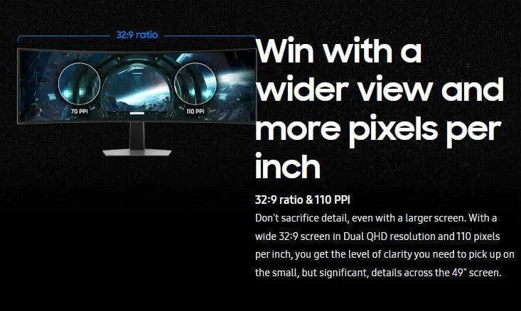 مانیتور گیمینگ 49 اینچ سامسونگ G9 (G91SD) Odyssey OLED Dual QHD (5120 x 1440) نرخ تازه سازی 144 هرتز زمان پاسخگویی 0.03 میلی ثانیه، سازگار با NVIDIA G-Sync، قابلیت تنظیم ارتفاع، نقره ای
