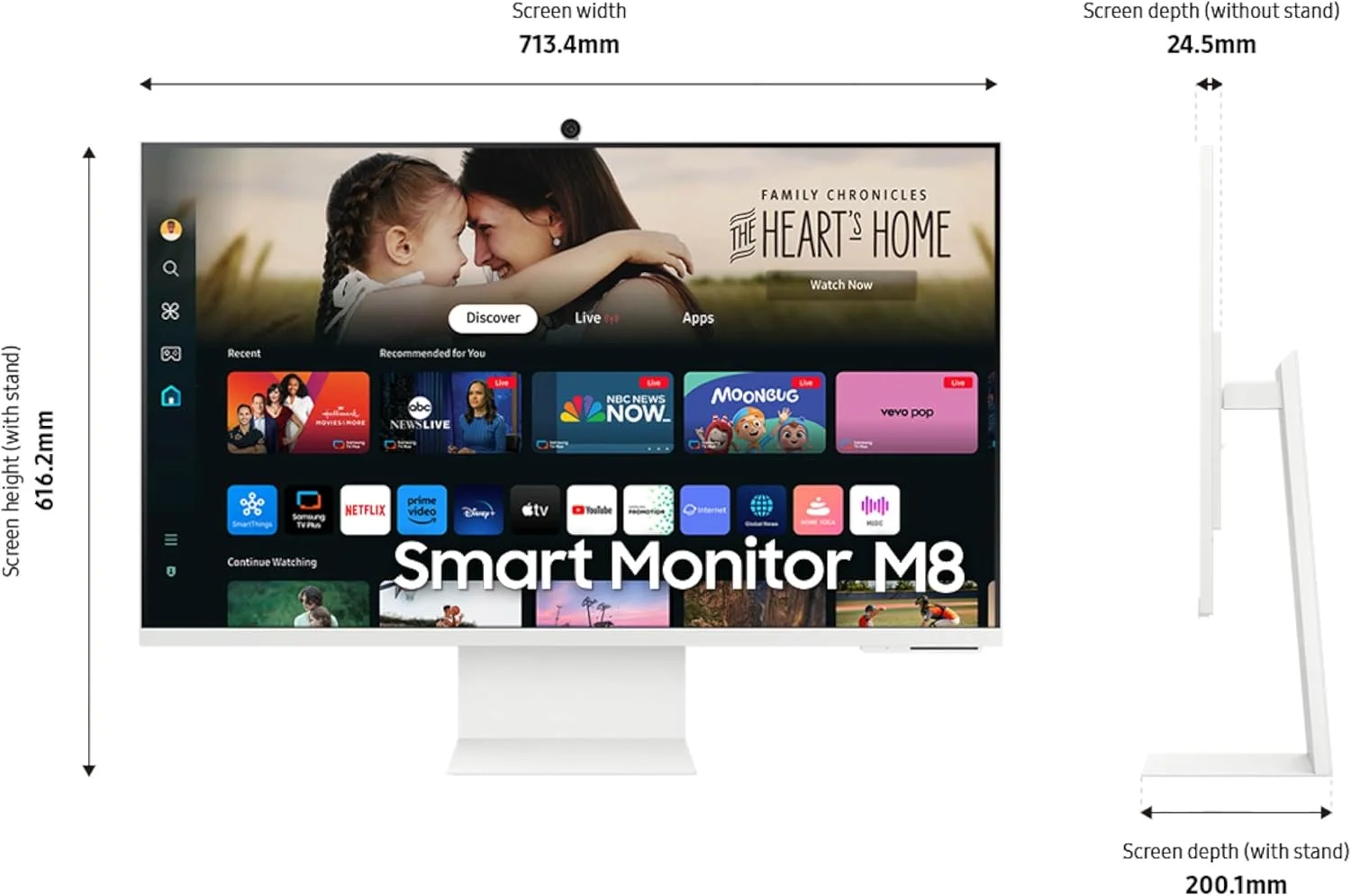 مانیتور هوشمند 32 اینچی 4K UHD سامسونگ سری M8 (M80D) با قابلیت پخش تلویزیون، بلندگوها، HDR10+، ارتقاء مقیاس هوش مصنوعی، USB-C، پایه ارگونومیک، دوربین SlimFit، Gaming Hub، مدل LS32DM801UNXZA، سال 2024 مانیتور هوشمند 32 اینچی 4K UHD سامسونگ سری M8 (M80D) با قابلیت پخش تلویزیون، بلندگوها، HDR10+، ارتقاء مقیاس هوش مصنوعی، USB-C، پایه ارگونومیک، دوربین SlimFit، Gaming Hub، مدل LS32DM801UNXZA، سال 2024