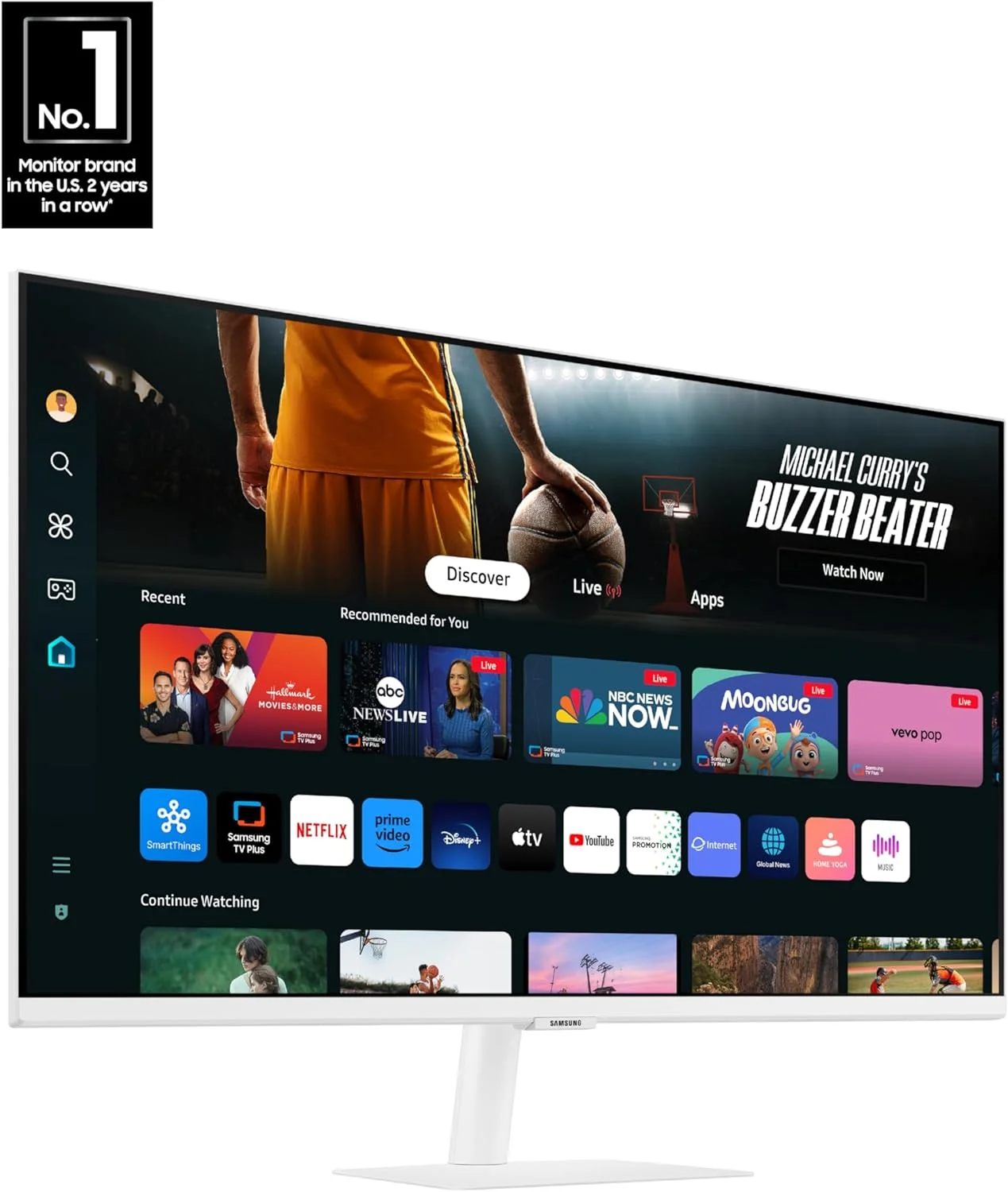 مانیتور هوشمند 32 اینچی 4K UHD سامسونگ سری M7 (M70D) با قابلیت پخش جریانی تلویزیون، بلندگوها، HDR10، USB-C، پورتهای متعدد، Gaming Hub، ریموت SolarCell، ابزارهای دسترسی بصری، LS32DM703UNXZA، 2024، سفید مانیتور هوشمند 32 اینچی 4K UHD سامسونگ سری M7 (M70D) با قابلیت پخش جریانی تلویزیون، بلندگوها، HDR10، USB-C، پورتهای متعدد، Gaming Hub، ریموت SolarCell، ابزارهای دسترسی بصری، LS32DM703UNXZA، 2024، سفید