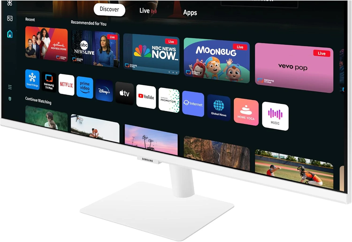 مانیتور هوشمند 32 اینچی 4K UHD سامسونگ سری M7 (M70D) با قابلیت پخش جریانی تلویزیون، بلندگوها، HDR10، USB-C، پورتهای متعدد، Gaming Hub، ریموت SolarCell، ابزارهای دسترسی بصری، LS32DM703UNXZA، 2024، سفید مانیتور هوشمند 32 اینچی 4K UHD سامسونگ سری M7 (M70D) با قابلیت پخش جریانی تلویزیون، بلندگوها، HDR10، USB-C، پورتهای متعدد، Gaming Hub، ریموت SolarCell، ابزارهای دسترسی بصری، LS32DM703UNXZA، 2024، سفید