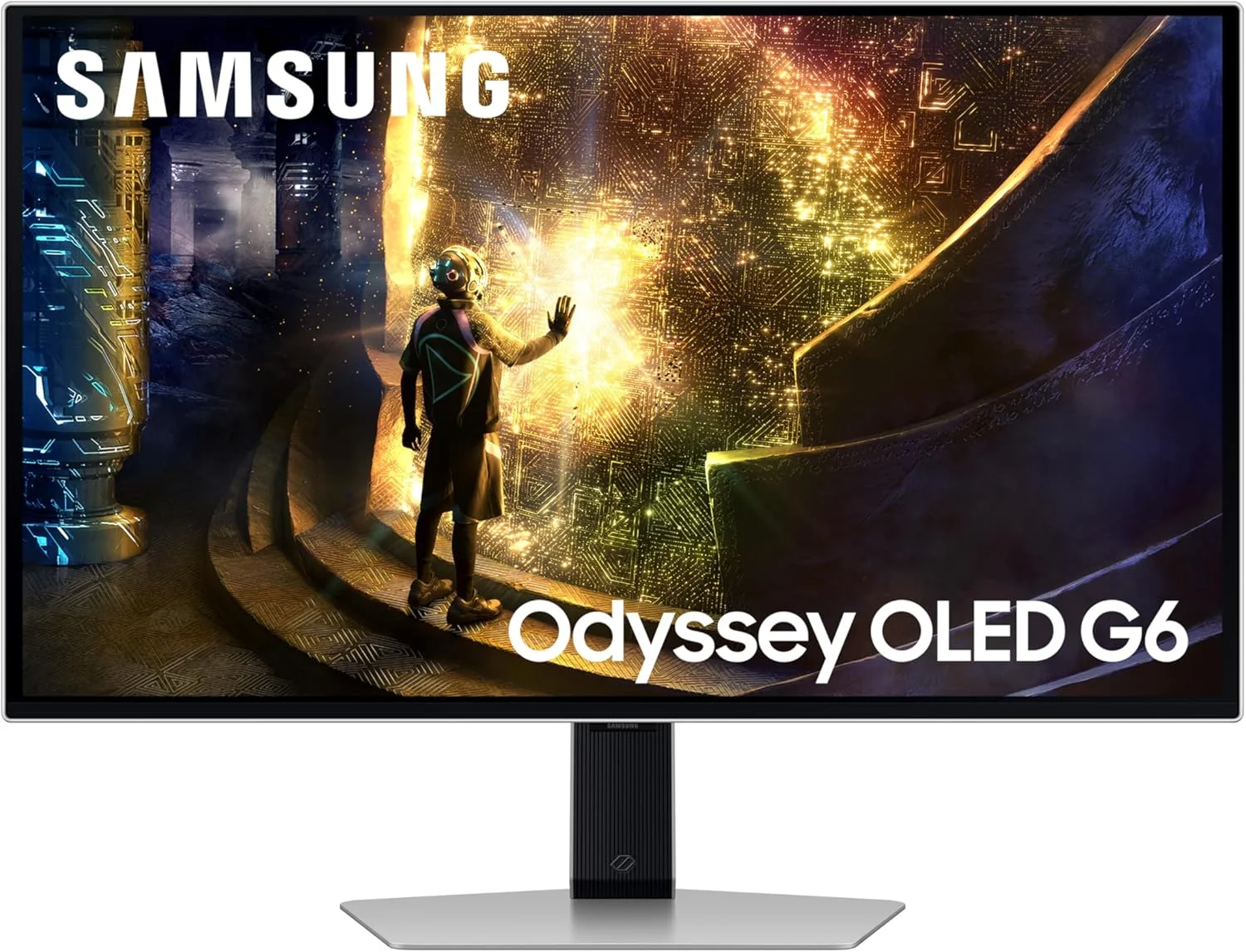 مانیتور گیمینگ 27 اینچی سامسونگ G6 G61D Odyssey OLED QHD 240Hz 0.03Ms، نقره ای مات، با قابلیت تنظیم ارتفاع و چرخش، LS27DG612SMXUE