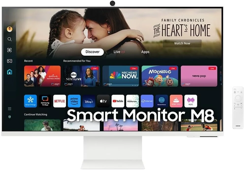 مانیتور هوشمند سامسونگ M8 2024، 32 اینچ، وای فای، بلوتوث، اسپیکر، 4K، سفید (3,840 x 2,160)|LS32DM801UMXUE