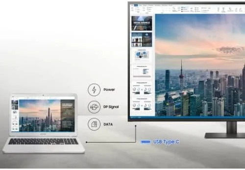 مانیتور هوشمند 43 اینچی سامسونگ 4K UHD با USB-C | اتصال بیسیم با وایفای، بلوتوث، تلفن، مانیتور و لپتاپ، بلندگوی داخلی با برنامههای هوشمند و ریموت کنترل صوتی | LS43AM700UMXUE مانیتور هوشمند 43 اینچی سامسونگ 4K UHD با USB-C | اتصال بیسیم با وایفای، بلوتوث، تلفن، مانیتور و لپتاپ، بلندگوی داخلی با برنامههای هوشمند و ریموت کنترل صوتی | LS43AM700UMXUE