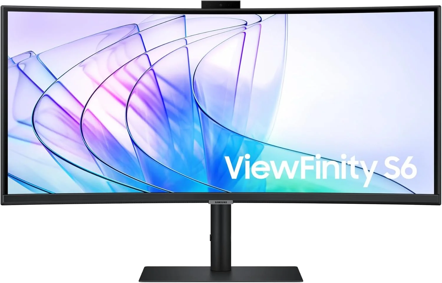 مانیتور خمیده 34 اینچی سامسونگ ViewFinity S6 5VC WQHD با وب کم، نرخ تازه سازی 100 هرتز، زمان پاسخگویی 5 میلی ثانیه، بلندگوی داخلی، دوربین داخلی، انحنای صفحه نمایش 1000R - LS34C650VAMXUE