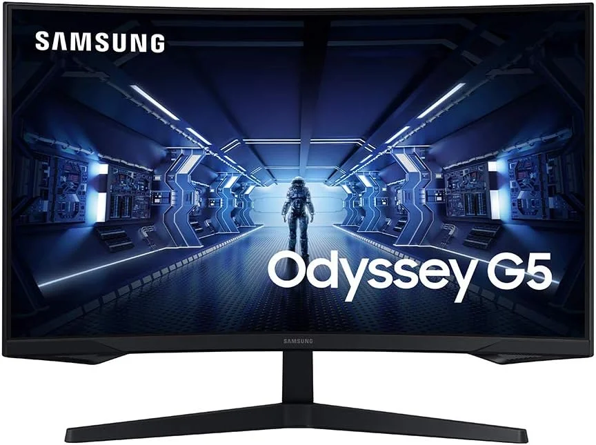 مانیتور گیمینگ 32 اینچی سامسونگ Odyssey G5 Series WQHD (2560x1440)، 144 هرتز، خمیده، 1 میلی‌ثانیه، HDMI، Display Port، FreeSync Premium (LC32G55TQWNXZA)