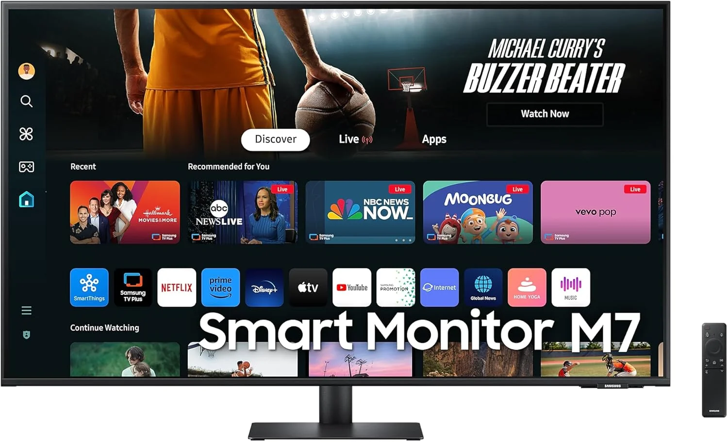 مانیتور هوشمند سامسونگ M7 2024 سایز 32 اینچ VA 4K UHD مدل M70D صفحه نمایش هوشمند با اسپیکر، HDMI، USB-C، هاب USB، WiFi، مشکی | LS32DM702UMXUE