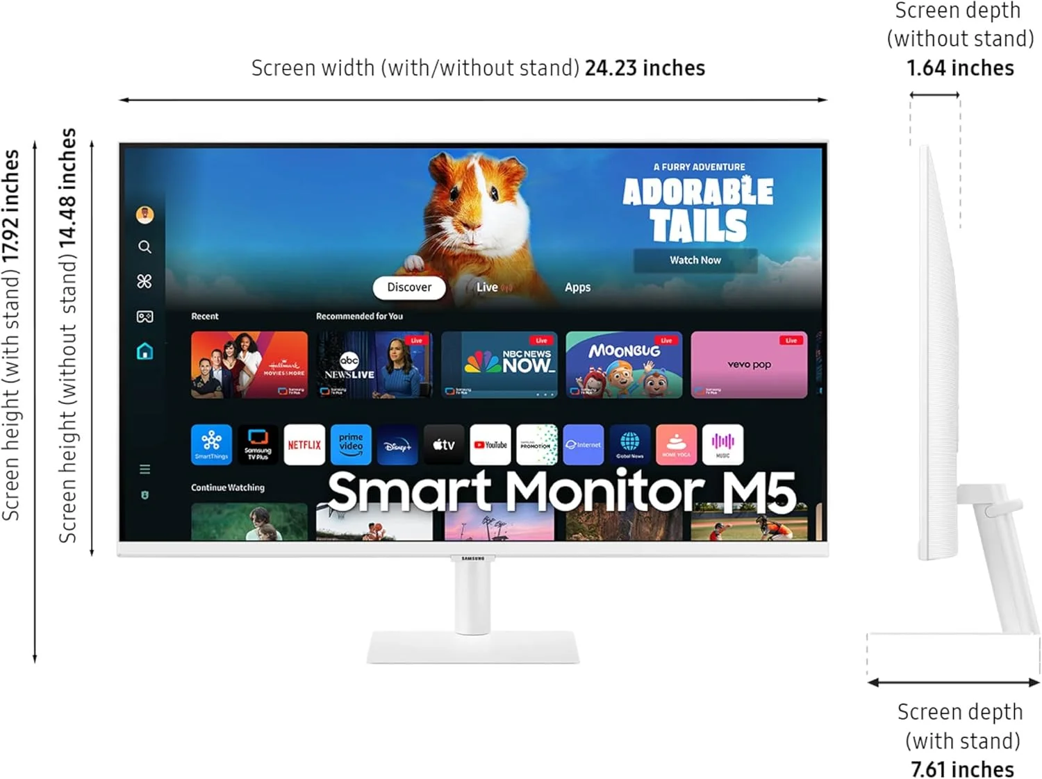 مانیتور هوشمند 27 اینچی FHD سامسونگ سری M5 (M50D) با قابلیت پخش تلویزیون، بلندگوها، HDR10، مرکز بازی، پورت های متعدد، ردیاب تمرین، ابزارهای دسترسی بصری، LS27DM501ENXZA، 2024 مانیتور هوشمند 27 اینچی FHD سامسونگ سری M5 (M50D) با قابلیت پخش تلویزیون، بلندگوها، HDR10، مرکز بازی، پورت های متعدد، ردیاب تمرین، ابزارهای دسترسی بصری، LS27DM501ENXZA، 2024