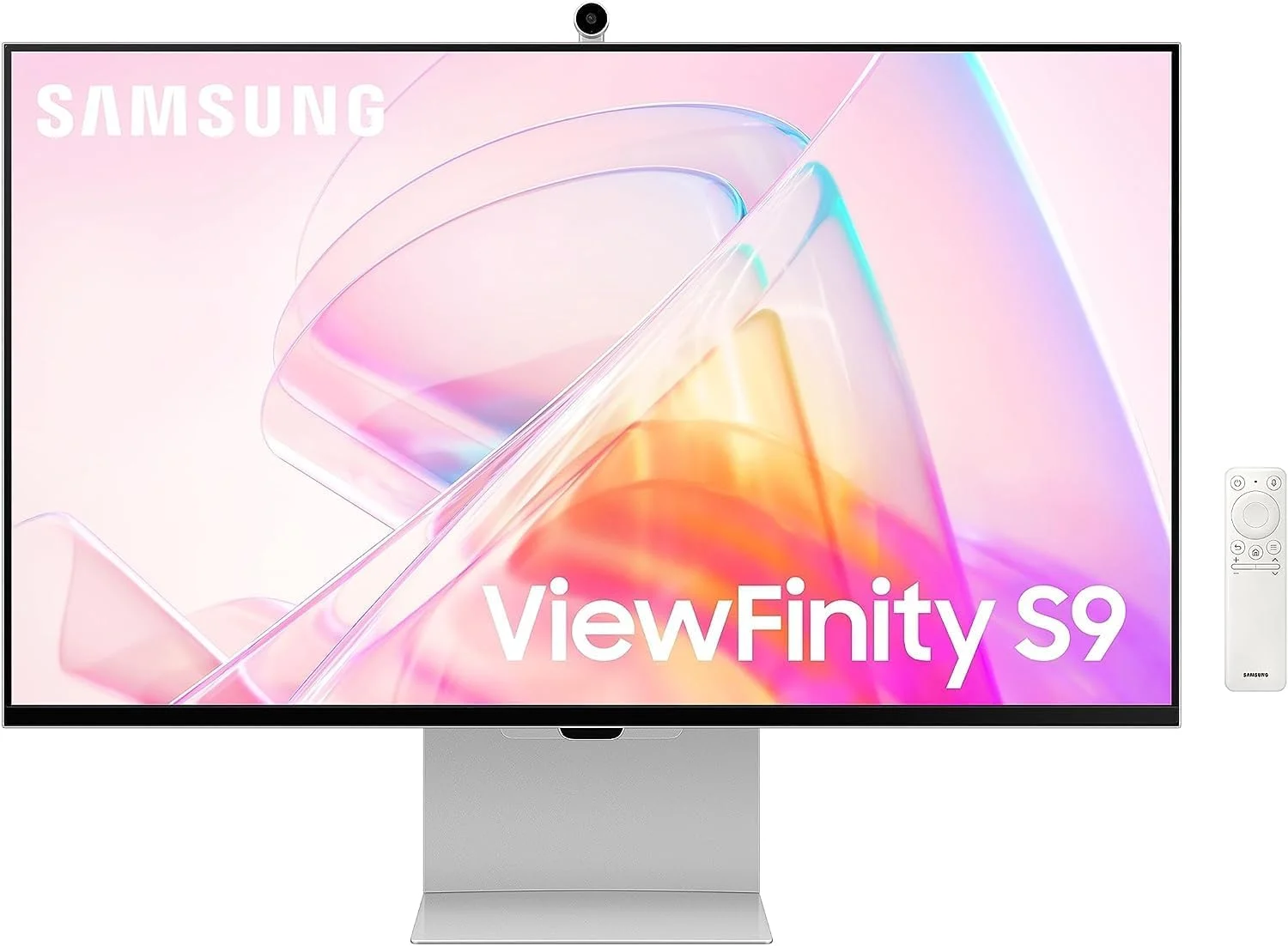مانیتور 27 اینچی سامسونگ ViewFinity S9 IPS 5K با Thunderbolt 4، Mini-DisplayPort، صفحه نمایش مات، دوربین 4K Slimfit، طراحی فلزی باریک، AirPlay، برنامه های Smart TV، Gaming Hub، برای ویندوز و مک