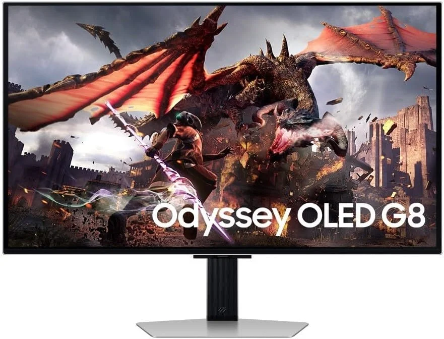 مانیتور گیمینگ 32 اینچی Samsung Odyssey G8 G80SD UHD OLED با رزولوشن 4K، نرخ نوسازی 240 هرتز و زمان پاسخگویی 0.03 میلی‌ثانیه (GtG)، Gaming Hub، OLED بدون بازتاب نور، AMD FreeSync Premium Pro - LS32DG802SMXUE