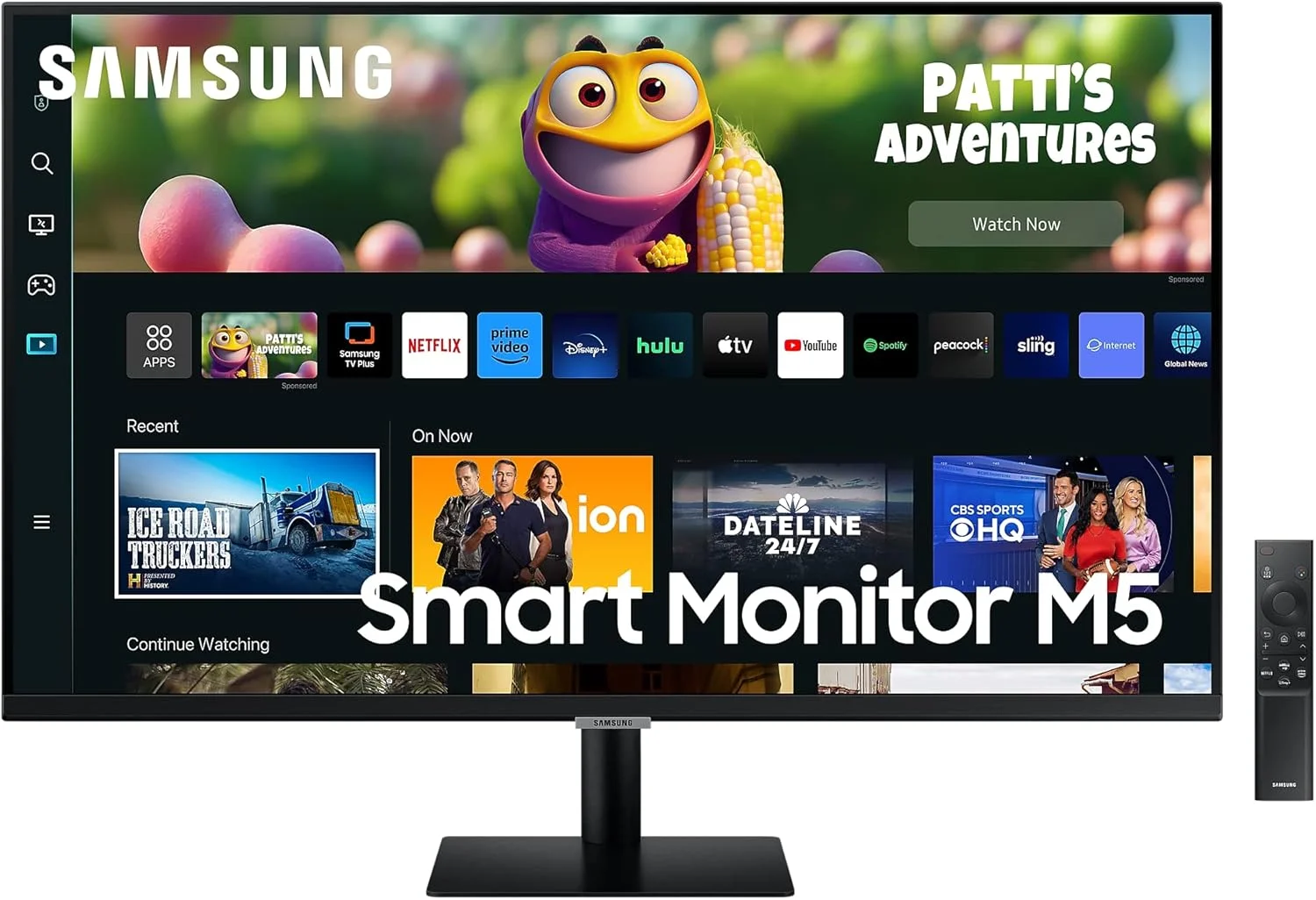 مانیتور هوشمند 32 اینچی سامسونگ مدل 32CM500 M5 با کیفیت FullHD، دارای HDMI، هاب USB، وای فای، بلوتوث - مشکی