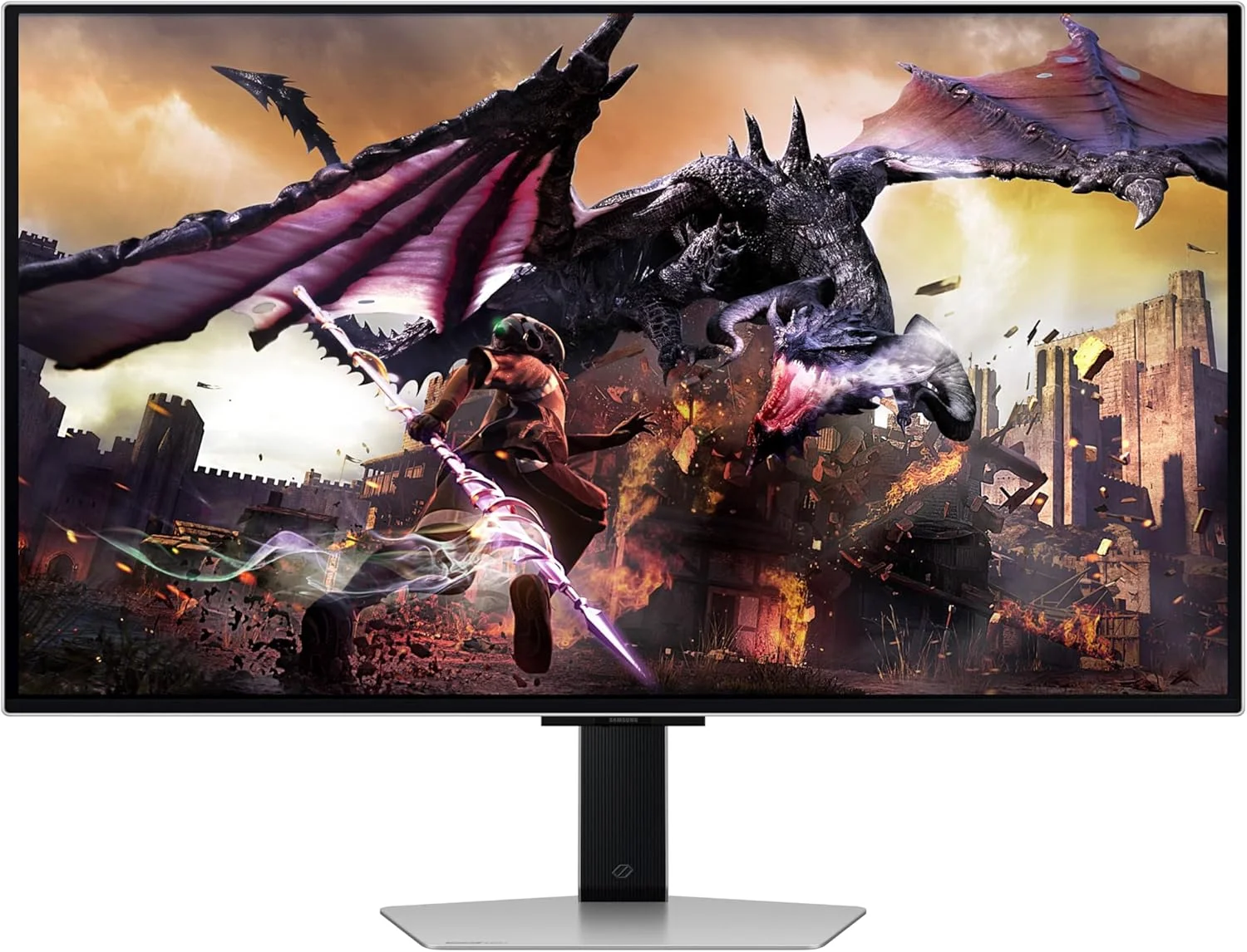 مانیتور گیمینگ هوشمند 32 اینچی سامسونگ Odyssey OLED G8 (G80SD) سری 4K UHD با QD-OLED، نرخ نوسازی 240 هرتز، زمان پاسخگویی 0.03 میلی‌ثانیه، سازگار با G-Sync، نمایشگر بدون بازتاب نور، طراحی فلزی شیک، LS32DG800SNXZA، 3 سال گارانتی