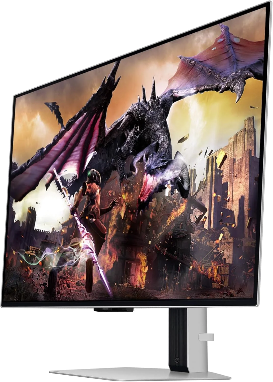 مانیتور گیمینگ هوشمند 32 اینچی سامسونگ Odyssey OLED G8 (G80SD) سری 4K UHD با QD-OLED، نرخ نوسازی 240 هرتز، زمان پاسخگویی 0.03 میلی‌ثانیه، سازگار با G-Sync، نمایشگر بدون بازتاب نور، طراحی فلزی شیک، LS32DG800SNXZA، 3 سال گارانتی