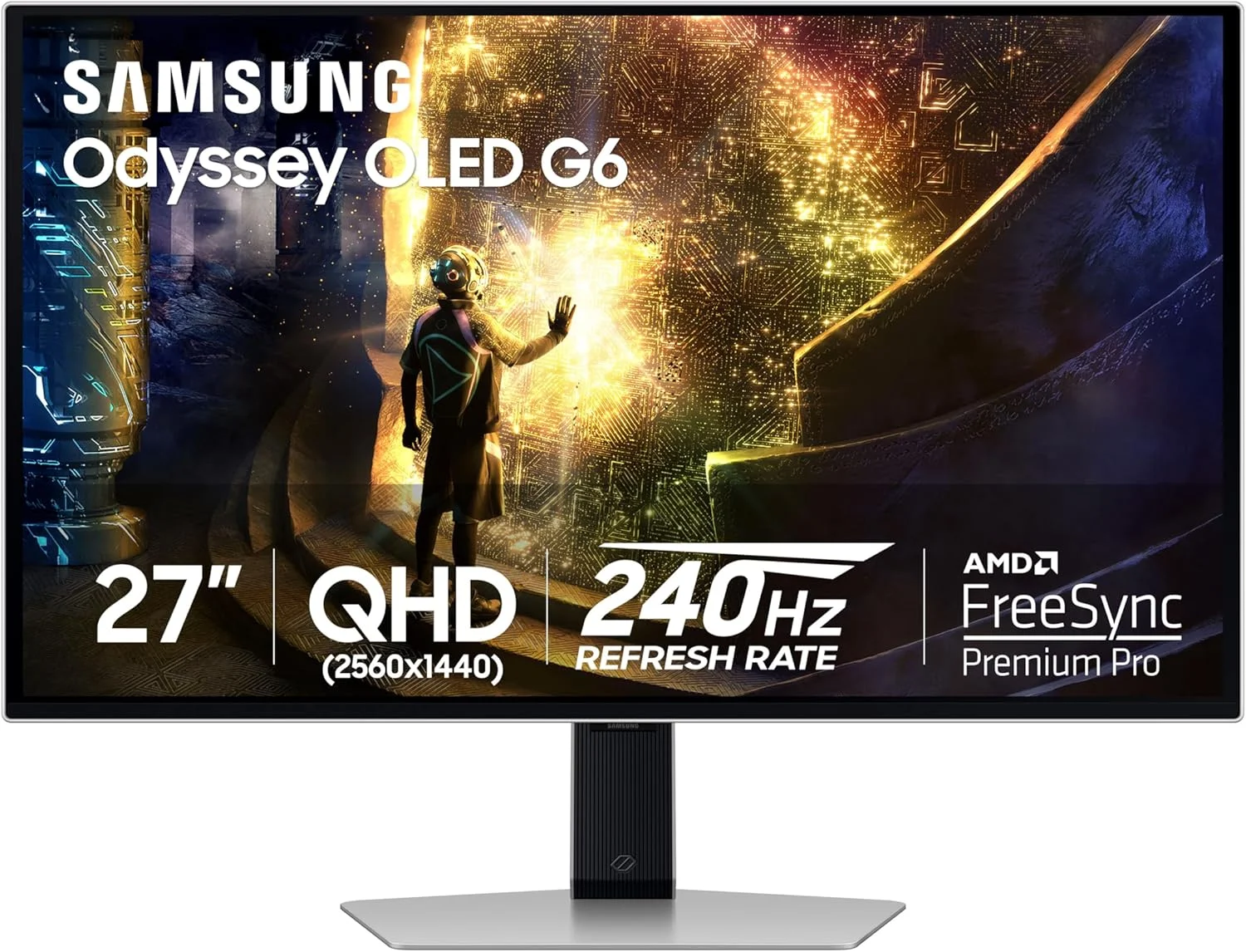 مانیتور گیمینگ 27 اینچی سامسونگ Odyssey OLED G6 (G61SD) QHD 240Hz 0.03ms FreeSync Premium Pro با طراحی فلزی شیک