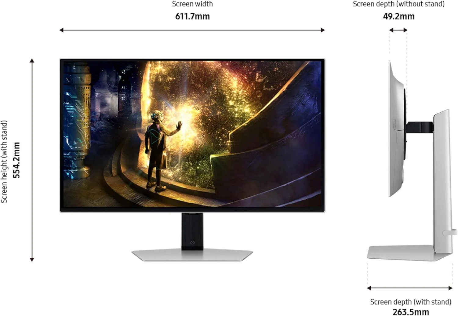 مانیتور گیمینگ 27 اینچی سامسونگ Odyssey OLED G6 (G61SD) QHD 240Hz 0.03ms FreeSync Premium Pro با طراحی فلزی شیک
