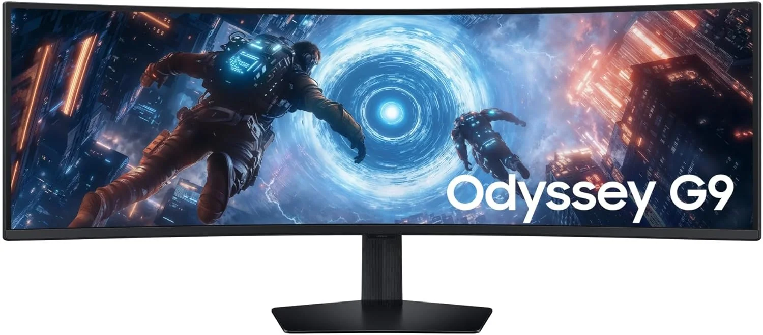 مانیتور گیمینگ 49 اینچی سامسونگ Odyssey G9 G91F با رزولوشن DQHD، صفحه نمایش خمیده 1000R، نرخ تازه سازی 144 هرتز، زمان پاسخگویی 1 میلی ثانیه و پایه ارگونومیک - LS49FG910EMXUE