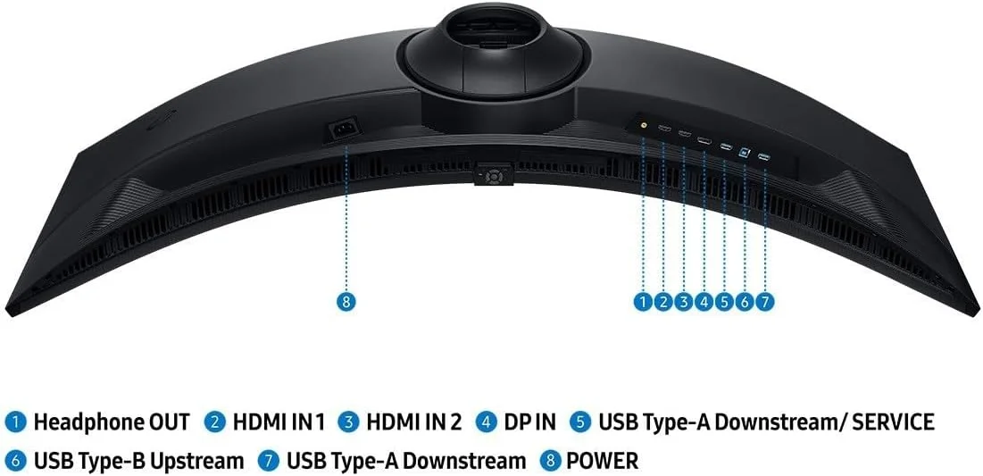 مانیتور گیمینگ 49 اینچی سامسونگ Odyssey G9 G91F با رزولوشن DQHD، صفحه نمایش خمیده 1000R، نرخ تازه سازی 144 هرتز، زمان پاسخگویی 1 میلی ثانیه و پایه ارگونومیک - LS49FG910EMXUE