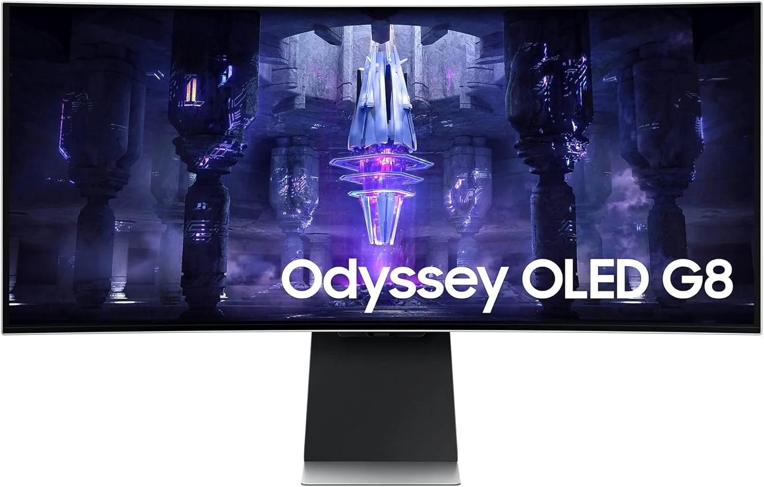 مانیتور گیمینگ 34 اینچی سامسونگ Odyssey OLED G8، نرخ نوسازی 175 هرتز، زمان پاسخگویی 0.1 میلی‌ثانیه، پنل OLED خمیده 1800R، UWQHD: 3440 x 1440، AMD FreeSync Premium Pro، Core Lightning +، هوشمند، قابلیت تنظیم ارتفاع و شیب، USB C، Micro HDMI